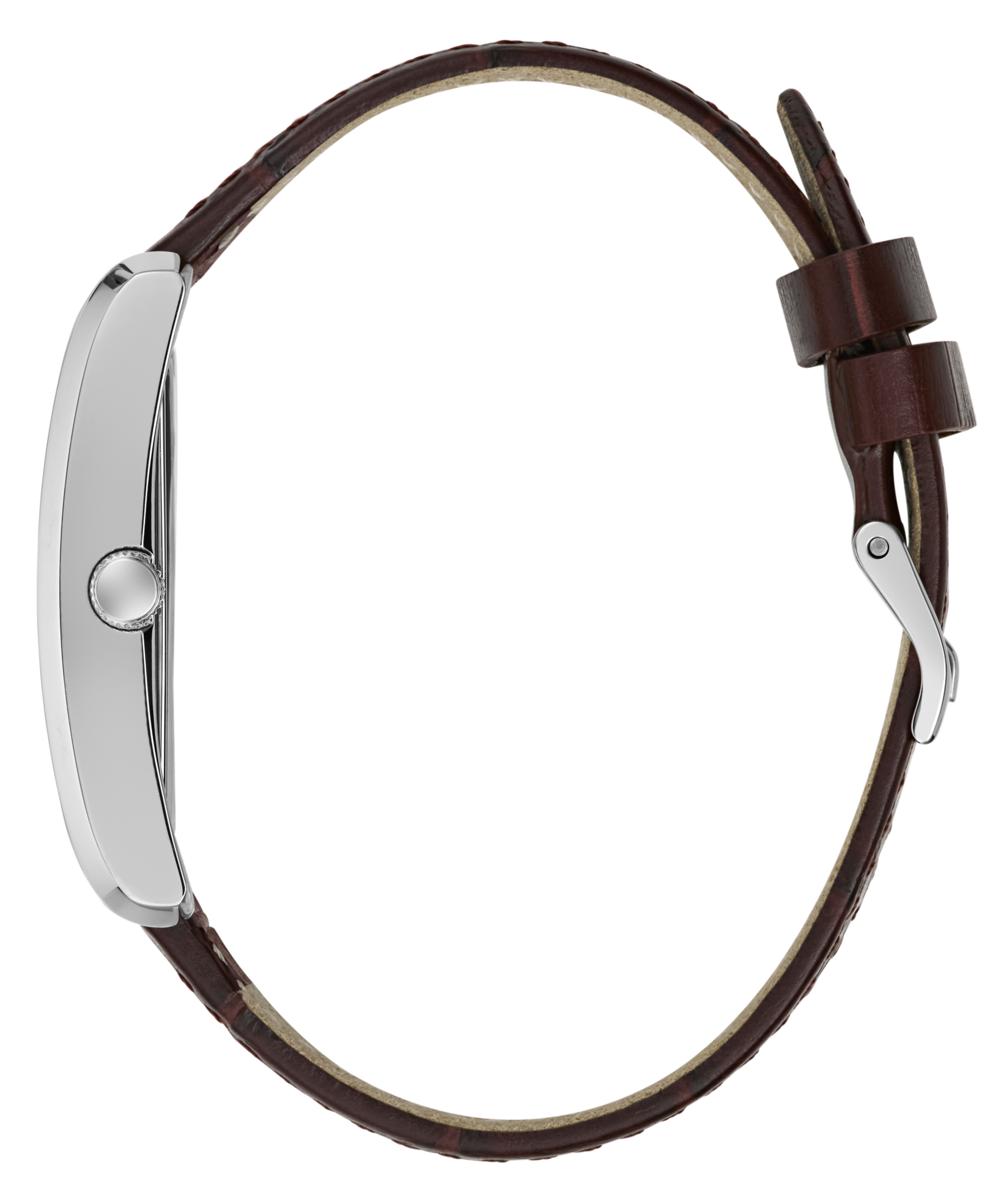 Guess Quarzuhr »HUGH« Armbanduhr, Damenuhr, Herrenuhr, Lederarmband, analog, Tag
