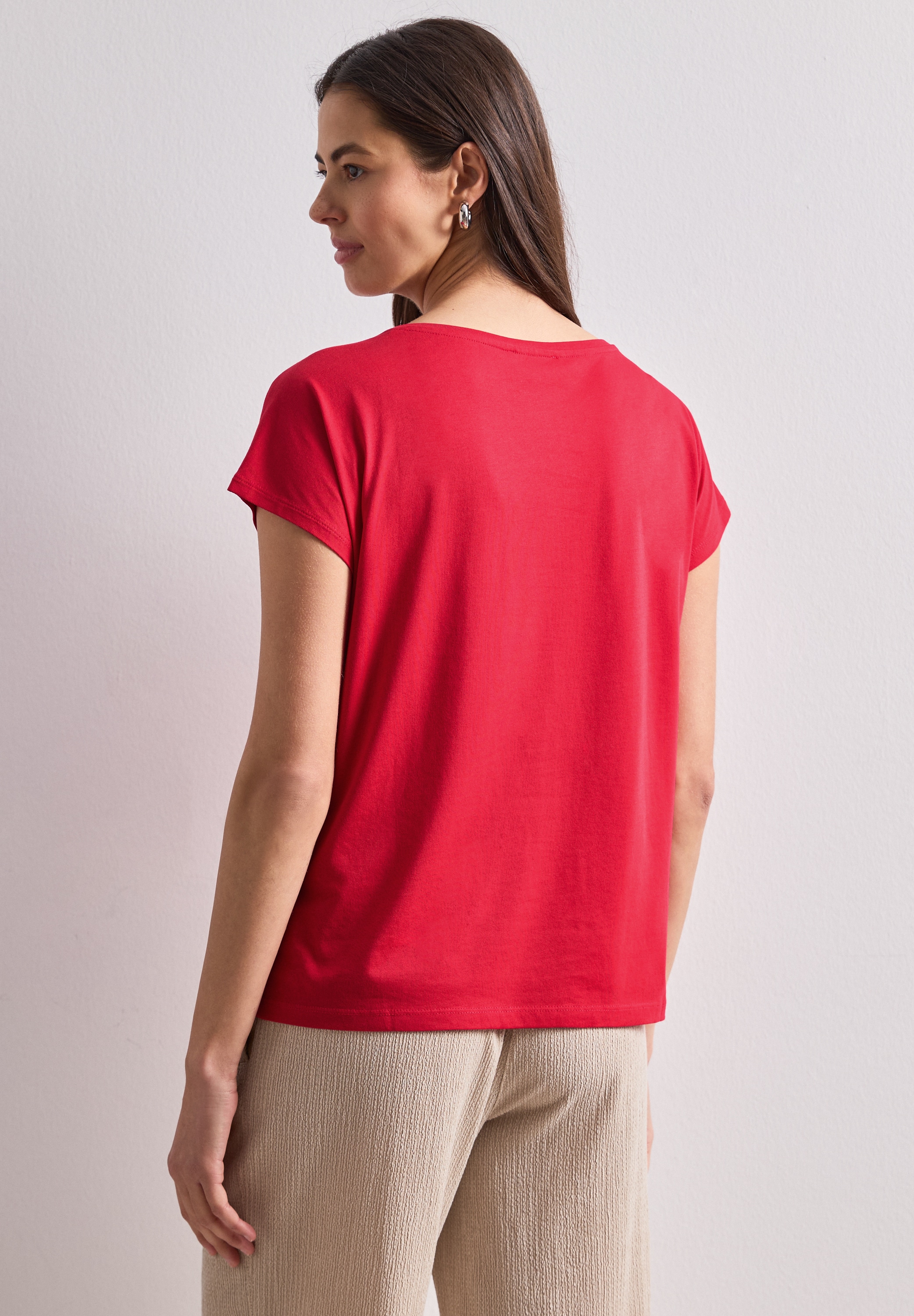 STREET ONE Shirttop Sommershirt mit Wording Artwork