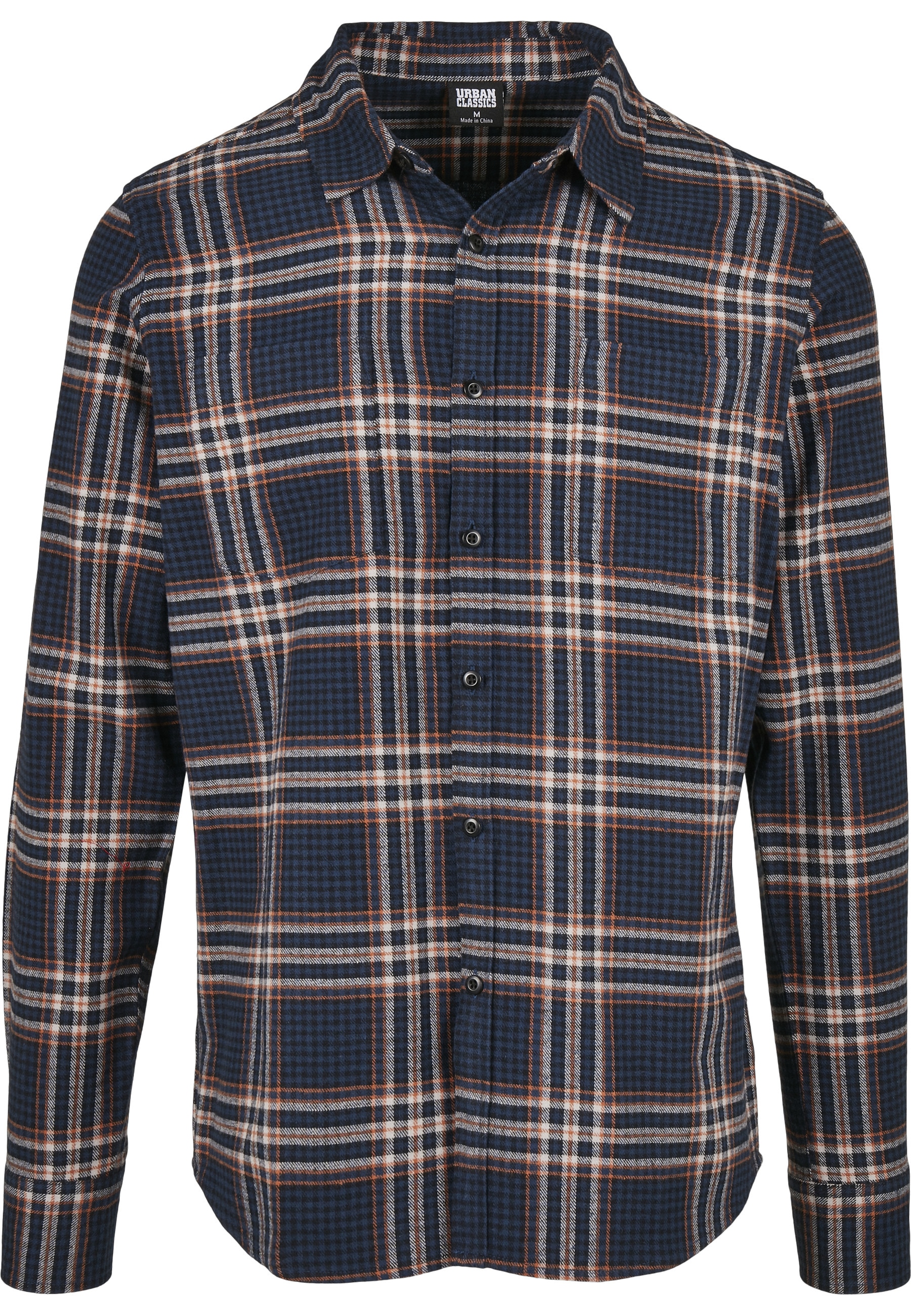 URBAN CLASSICS Langarmshirt "Urban Classics Herren Checked Campus Shirt" 1 Stk.