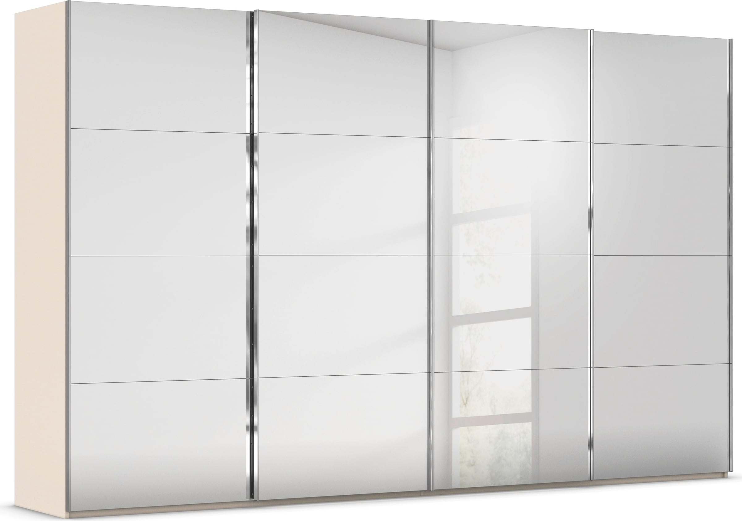 rauch "Kleiderschrank Schrank Garderobe Schlafzimmerschrank SCALE-FYRA" edle viergeteilte Türen, Spiegelfront und viele Farben MADE IN GERMANY