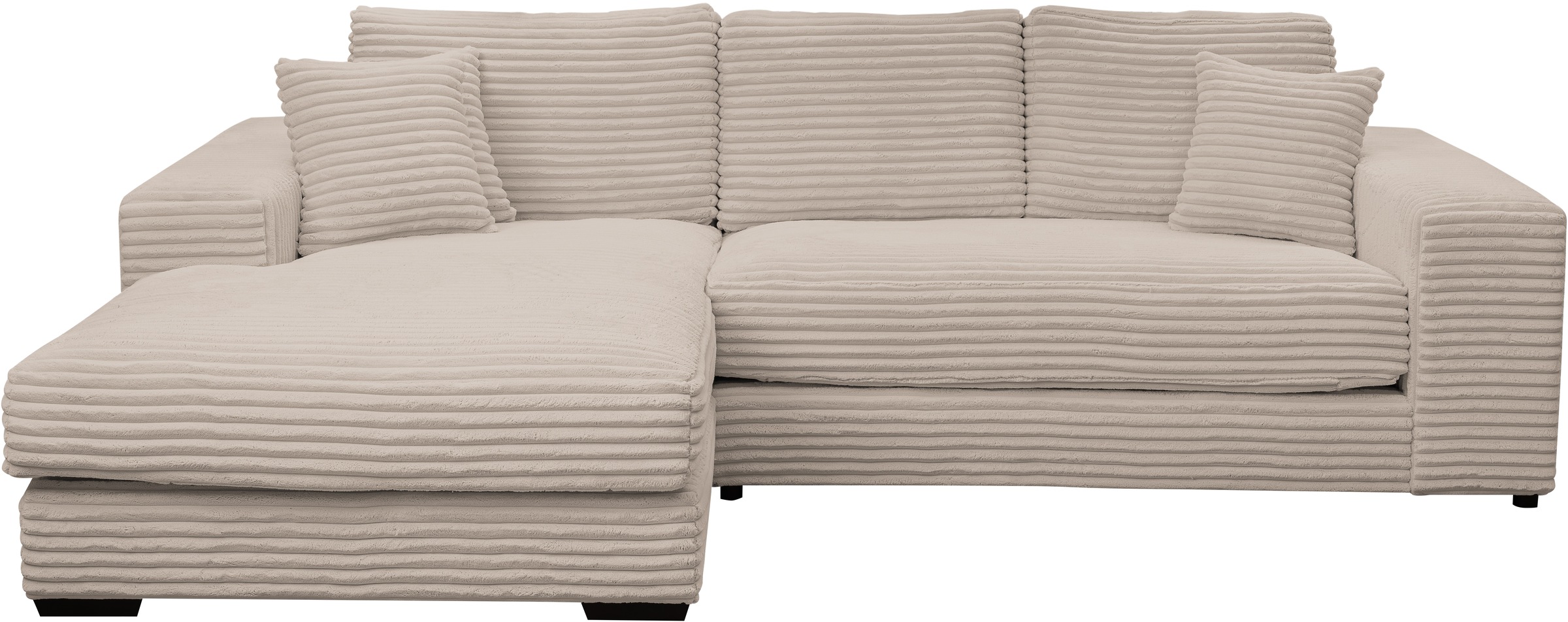 WERK2 Ecksofa »Eden modern und zeitlos, geschmackvolles Sofa, Breite 286cm, L-Form«, Design Ecksofa in Cord mit besonders weichem Sitzkomfort