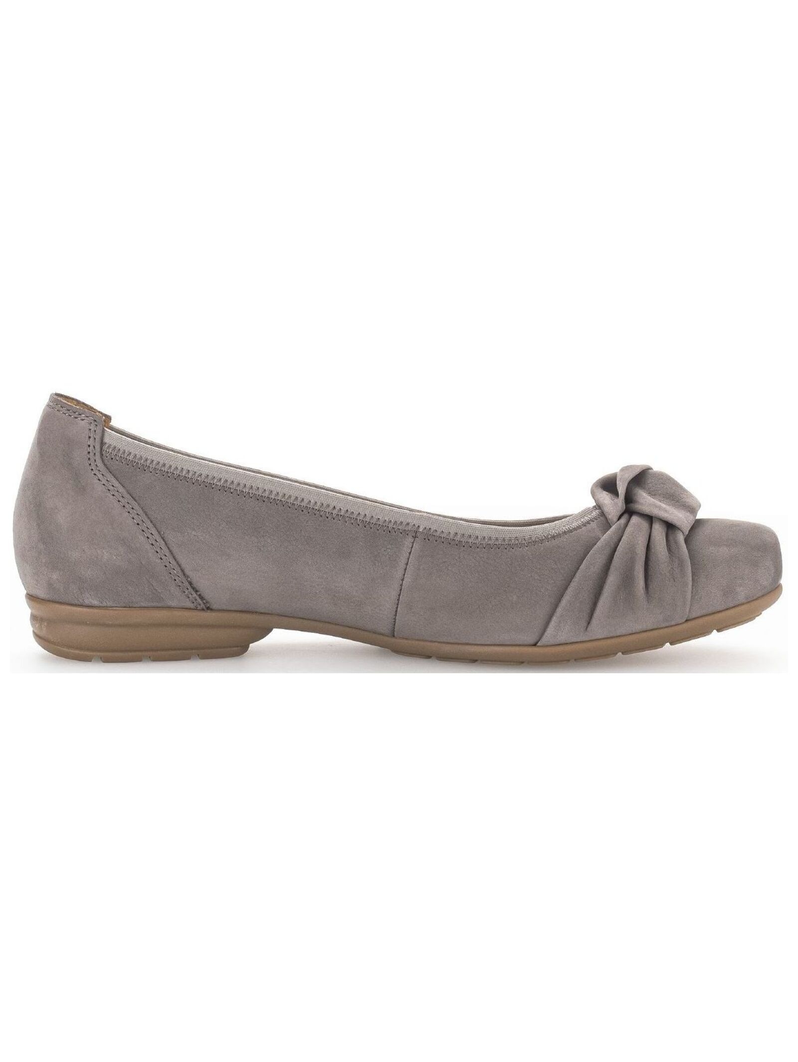 Ballerina GABOR COMFORT "Gabor Comfort Ballerinas Nubukleder", Damen, Gr. 39, fumo, Nubukleder, Schuhe Ballerina 3