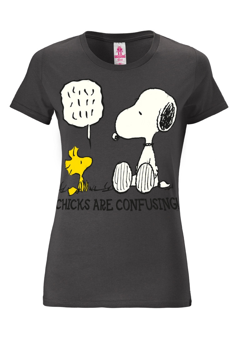 mit niedlichem Friday Frontprint | »Snoopy BAUR Peanuts«, T-Shirt - LOGOSHIRT Black