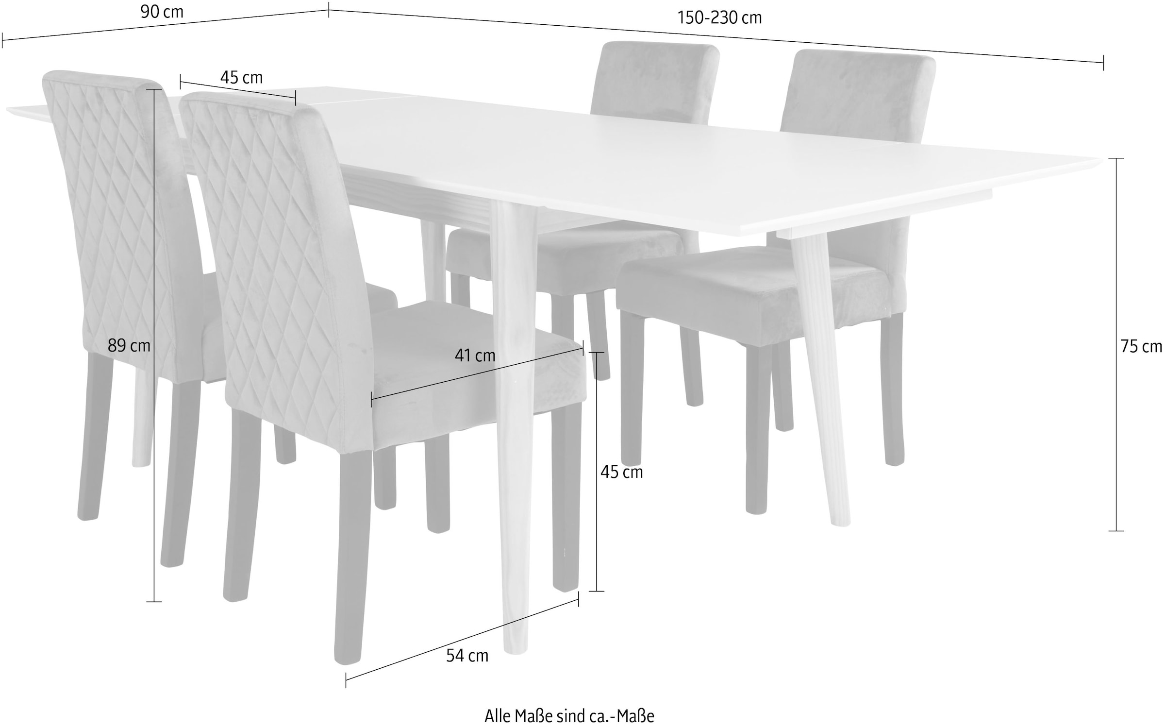 Homexperts Essgruppe »Odense«, (Set, 5 tlg.), mit ausziehbarem Tisch kaufen  | BAUR