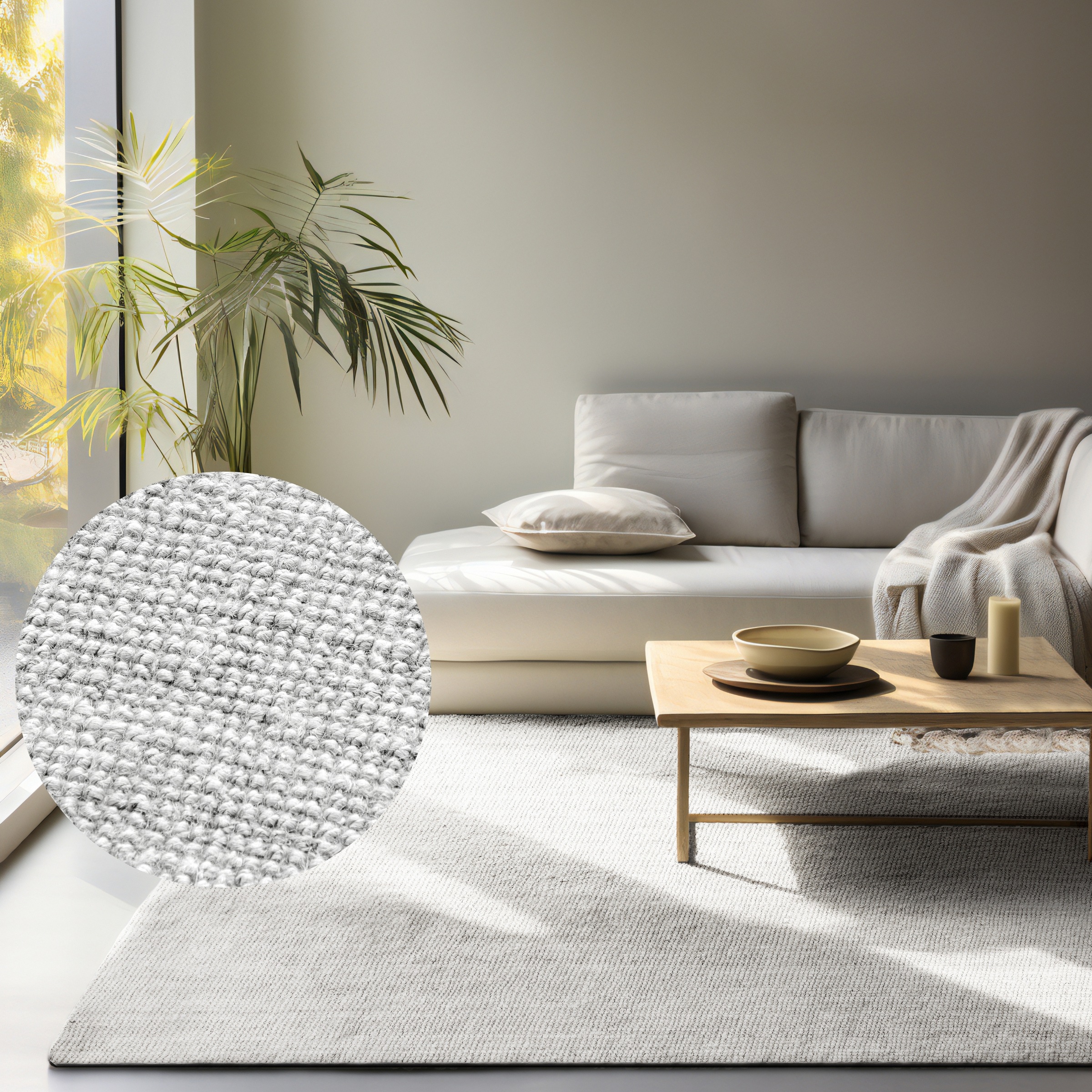Teppich HANSE HOME "Jaipur Juteteppich, als Läufer und in Rund", weiß, B:120cm H:10mm L:170cm, Jute, Teppiche, Teppich, 100% Naturfaser, Wohnzimmer, Esszimmer, Schlafzimmer, GRS