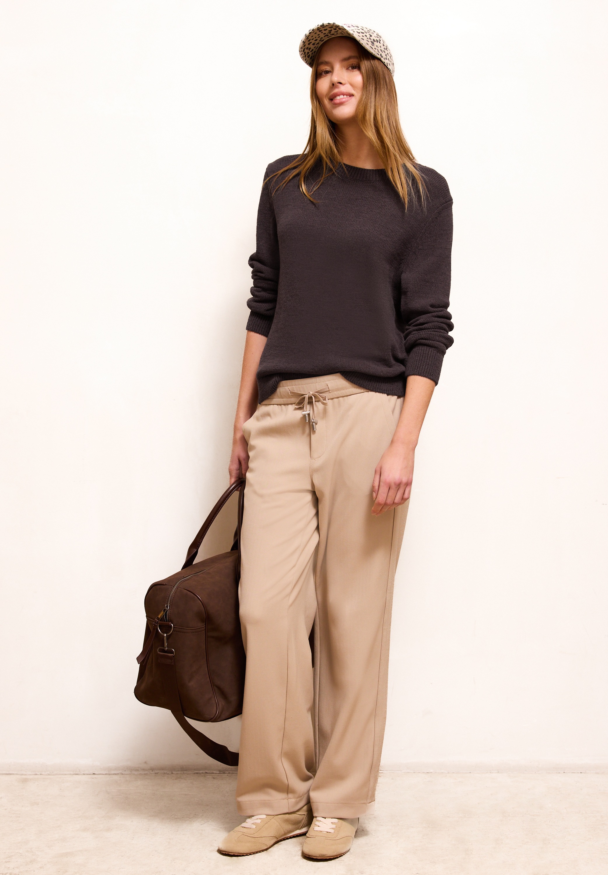 Street One Studio Crew Neck Pullover Brown 36 3