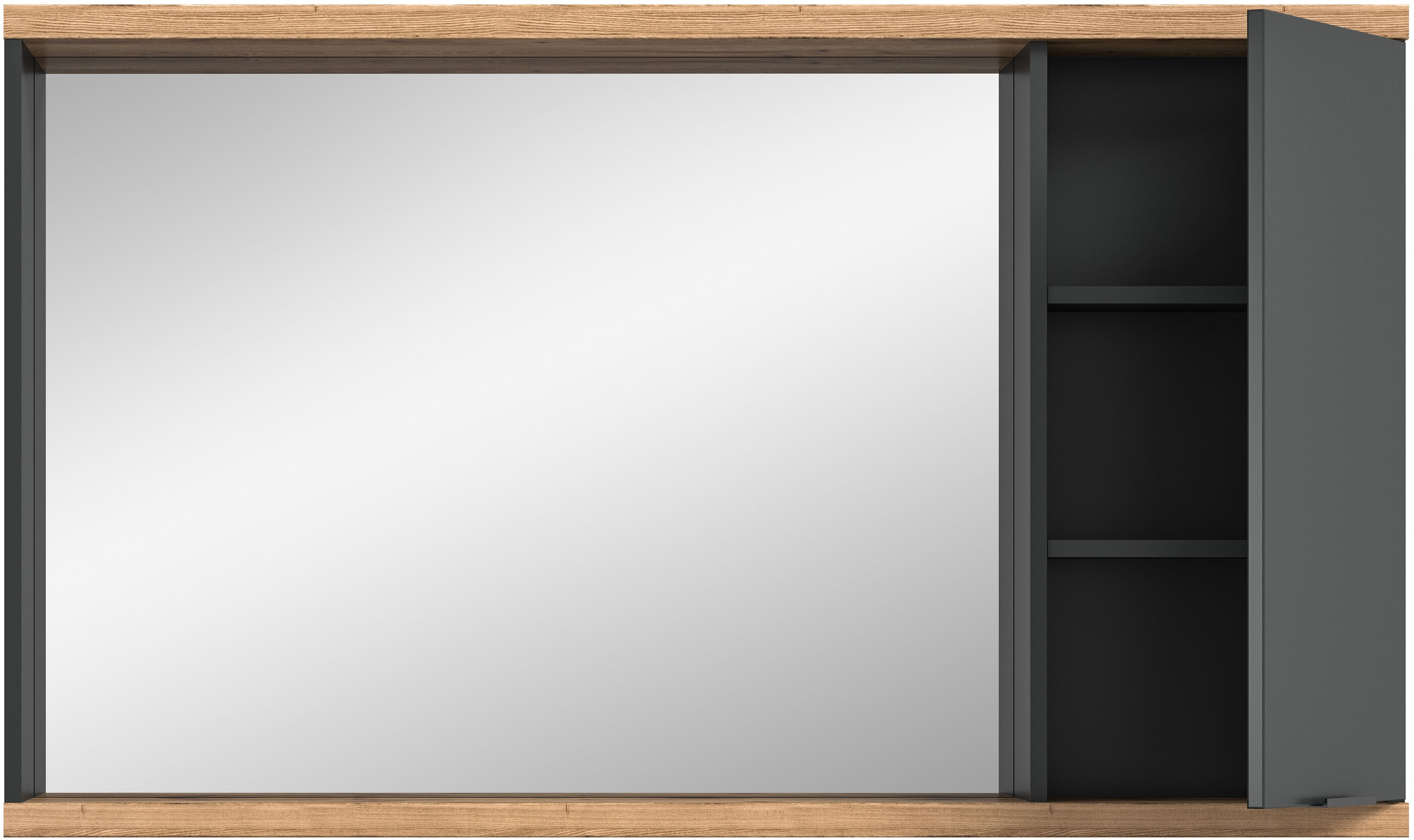 welltime Spiegelschrank »Sencillo, Spiegelschrank 130 cm«, (2 St.), Sencillo, Spiegelschrank, 1 Tür, 3 Fächer