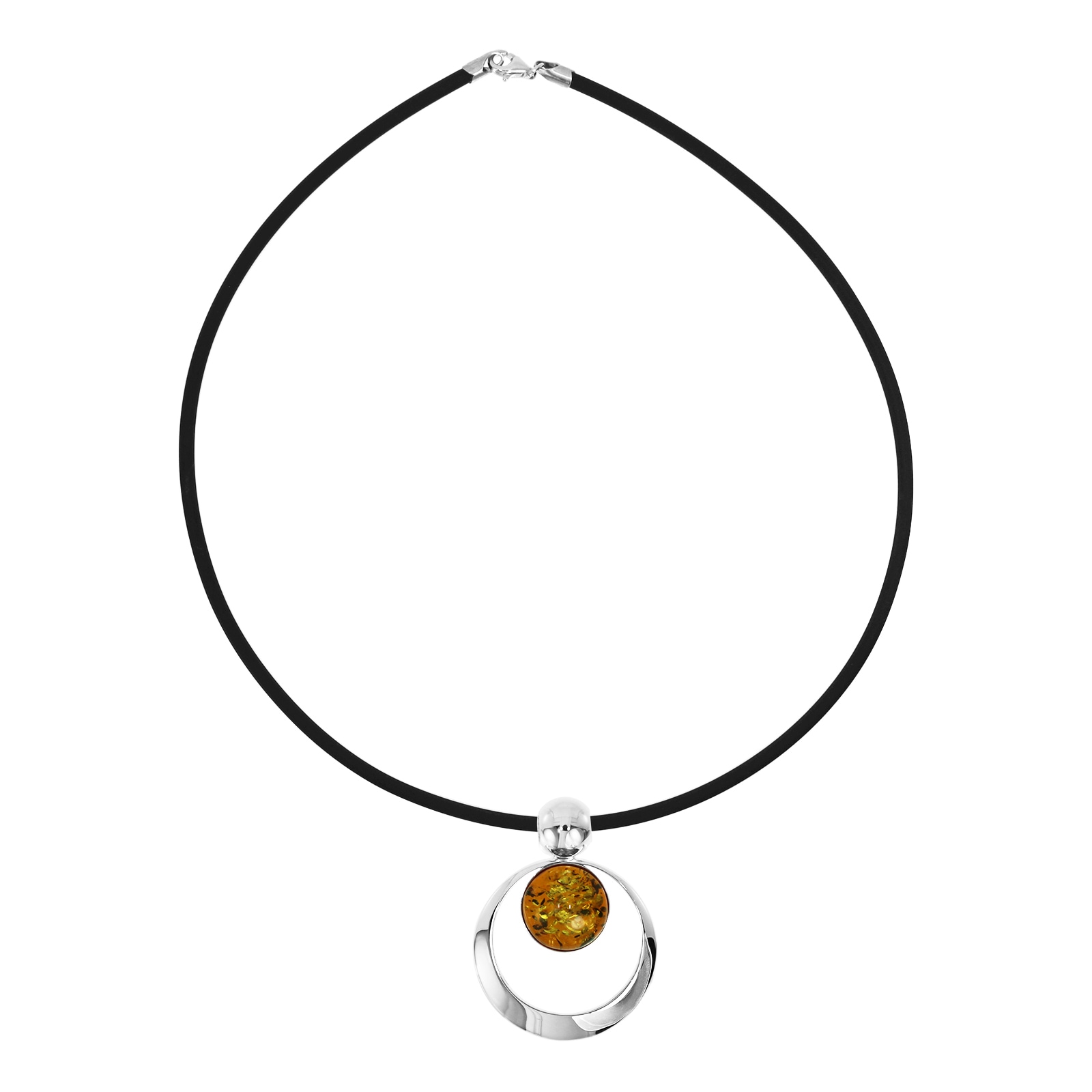 OSTSEE-SCHMUCK Halsreif »Ostsee-Schmuck Halsreif mit Anhänger Lenka - Kautschukreif«, (2 tlg.)