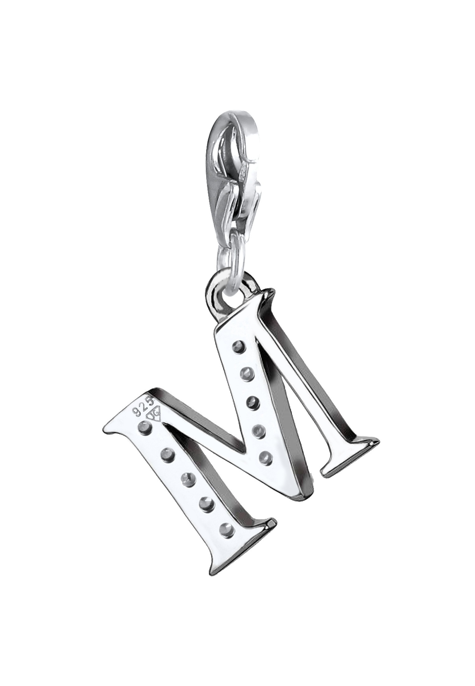 Charm-Einhänger NENALINA "Buchstabe "R" Anhänger Zirkonia 925 Silber", silber, Charms, Damen, mit Steinen, Silber 925 (Sterlingsilber) 2
