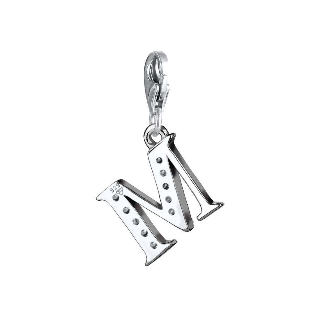 Nenalina Charm-Einhänger »Buchstabe "R" Anhänger Zirkonia 925 Silber«