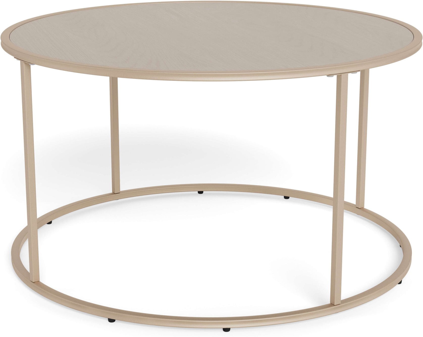 ACTONA GROUP Couchtisch "Seaford Kaffeetisch, Wohnzimmertisch" Runder Couchtisch mit grauer Melaminplatte und Stahlgestell, Ø80x45 cm