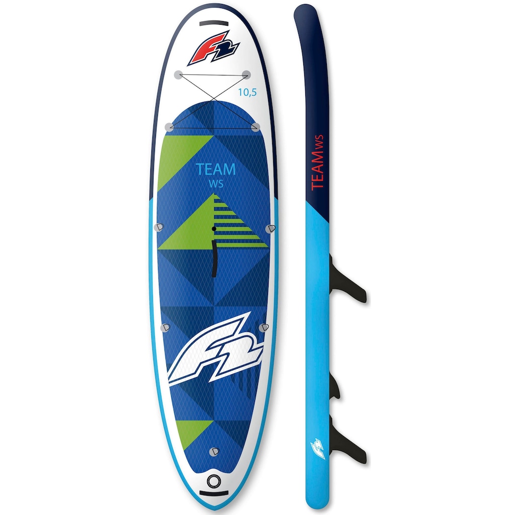 F2 Windsurfboard »Team WS 10,5 Set mit Checker Rigg 4,5m²«, (Set, 16 tlg., mit Paddel, Pumpe, Transportrucksack und Segel)