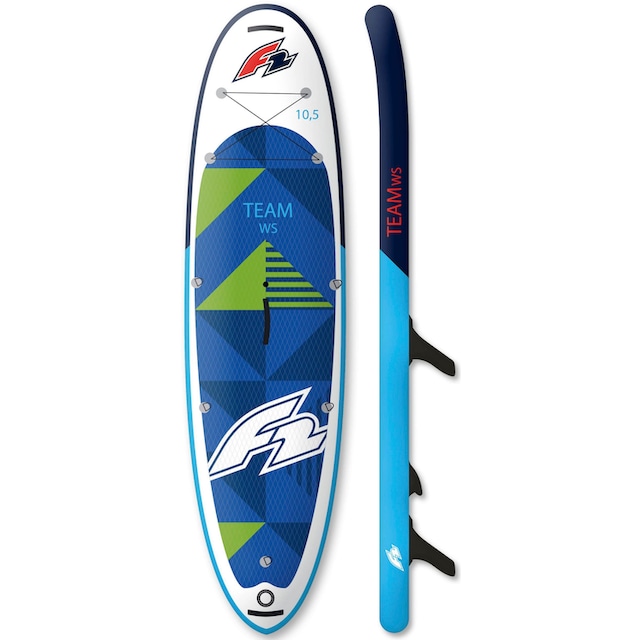 F2 Windsurfboard »Team WS 10,5 Set mit Checker Rigg 4,5m²«, (Set, 16 tlg., mit  Paddel, Pumpe, Transportrucksack und Segel) auf Raten | BAUR