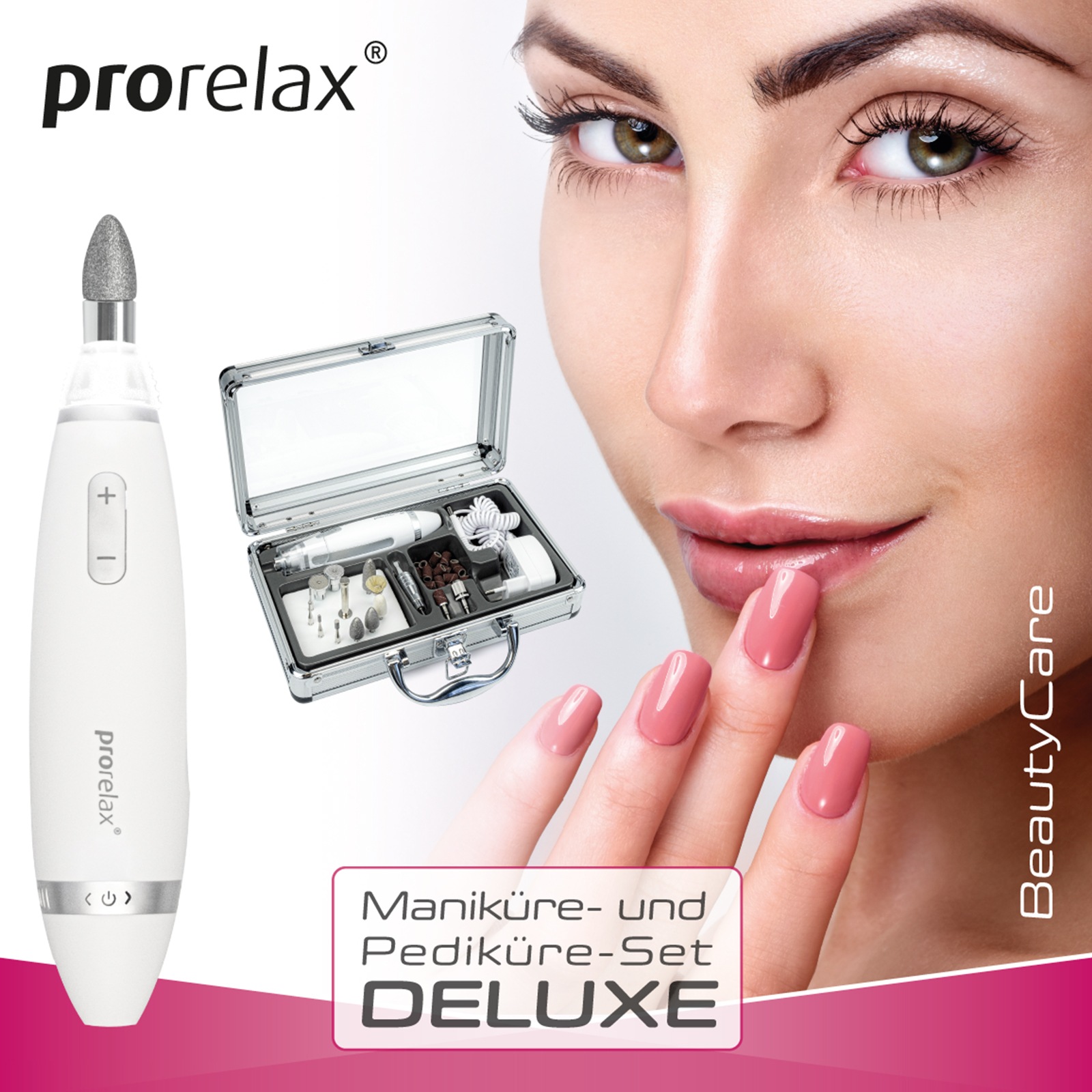 prorelax Maniküre-Pediküre-Set »52248 Deluxe«, 15 Aufsätze, Mit Alukoffer