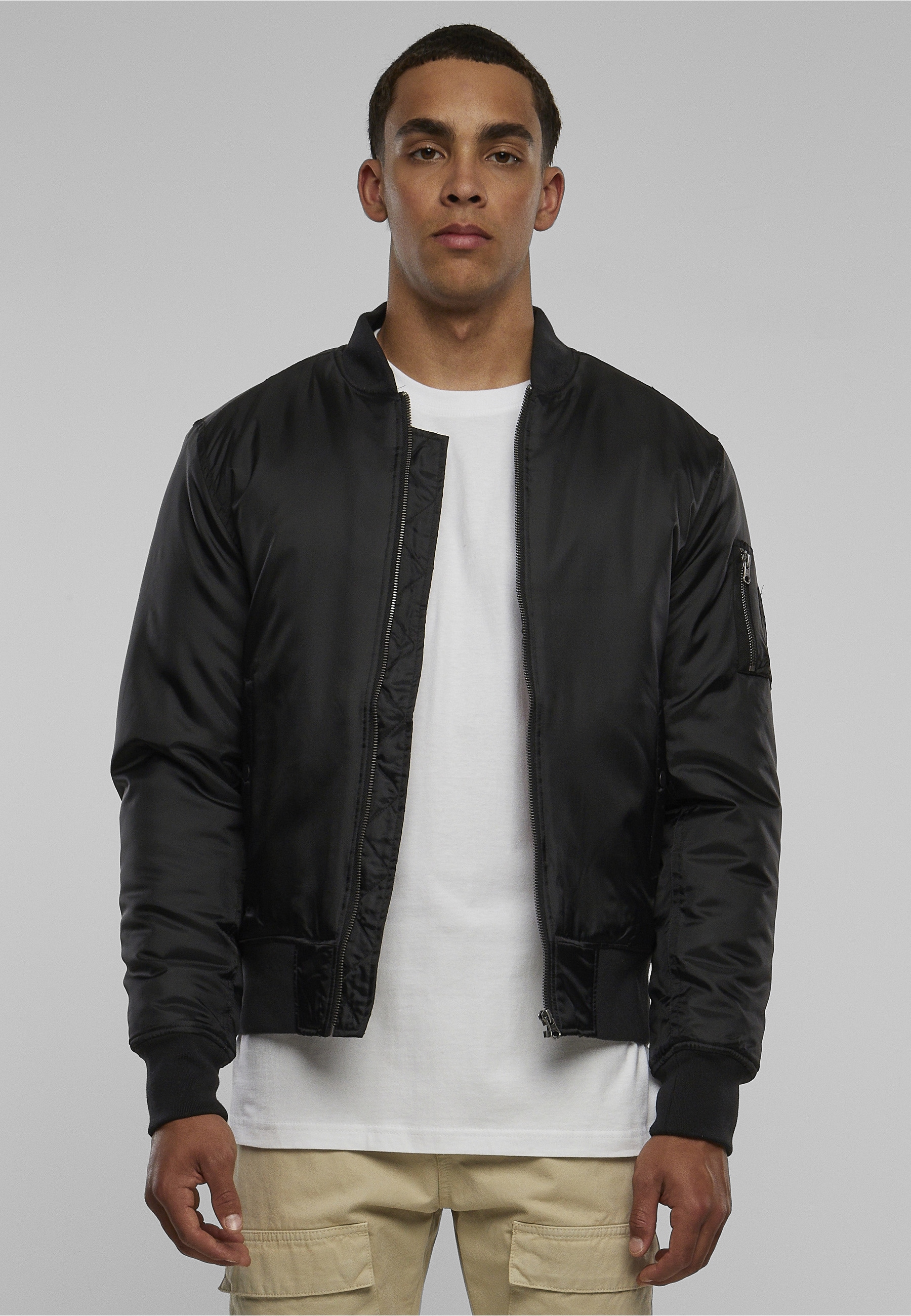 URBAN CLASSICS Anorak »Urban Classics Herren Basic Bomber Jacket« 1 Stk. tlg. ohne Kapuze