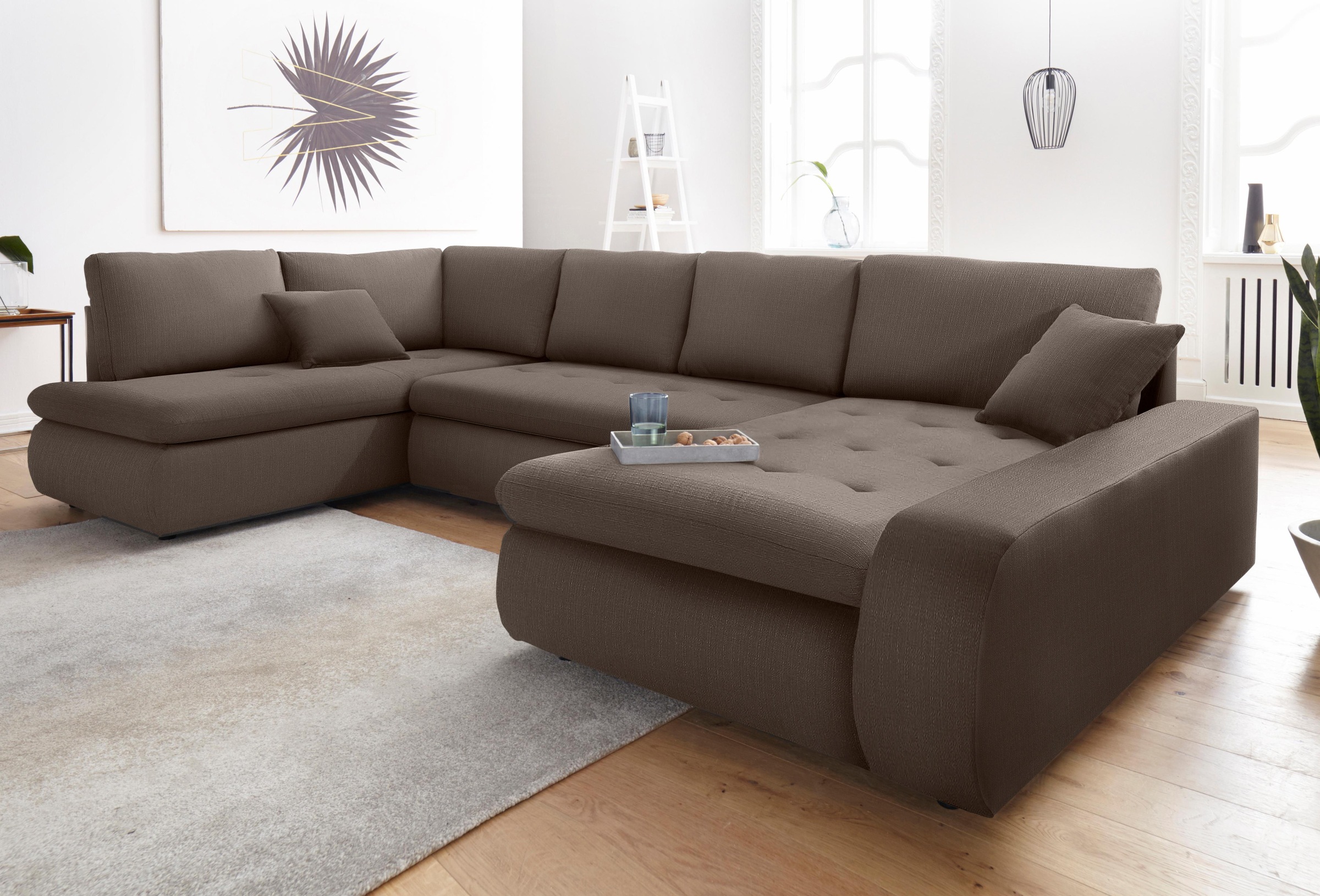 TRENDMANUFAKTUR Wohnlandschaft »Indie II, tolle Detailverarbeitung, bequem und komfortabel im Sitz«, wahlweise mit Bettfunktion, U-Form
