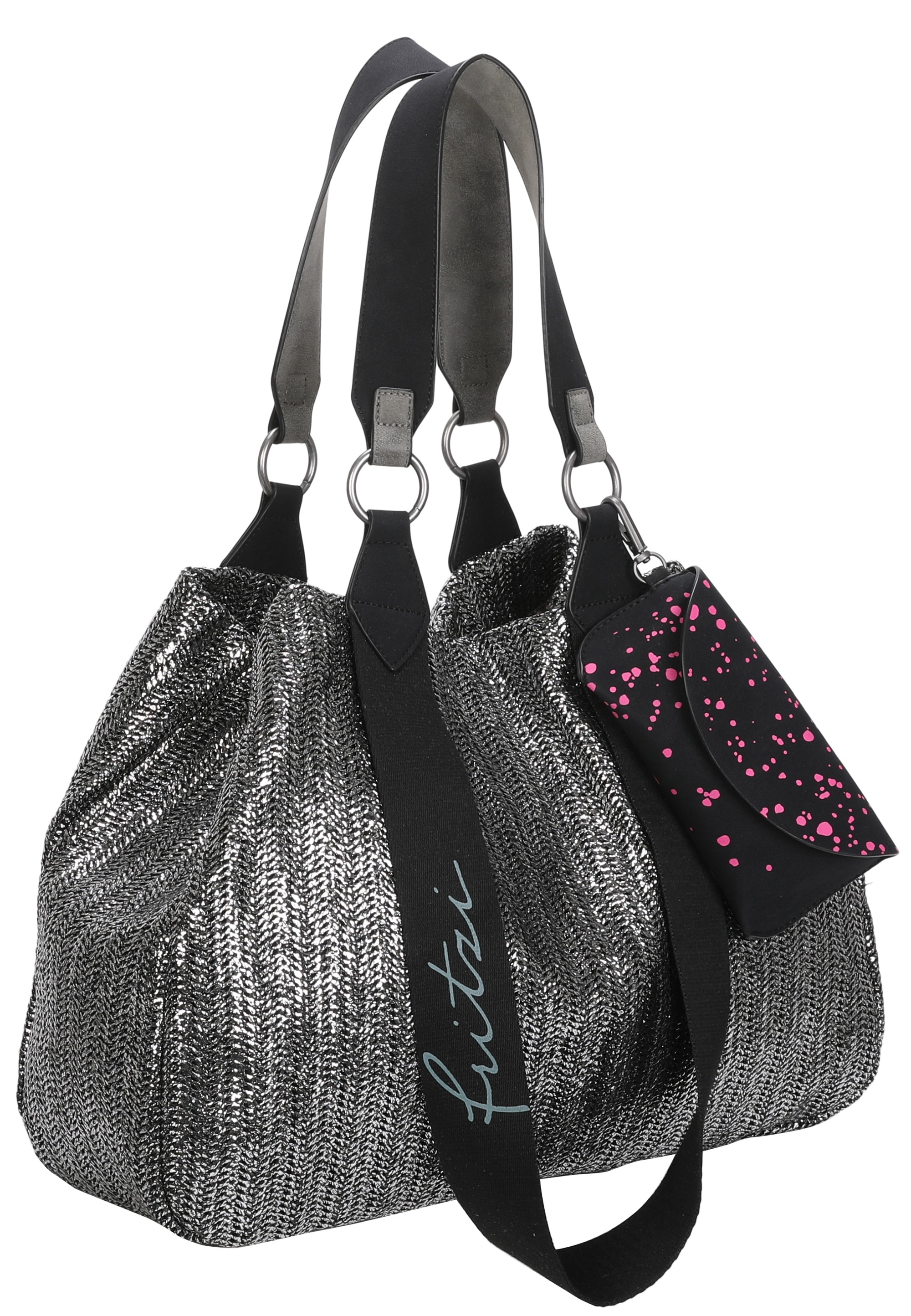 Fritzi aus Preußen Henkeltasche »Izzy Medium Limited Painted Straw«, mit abnehmbarem Brillenetui