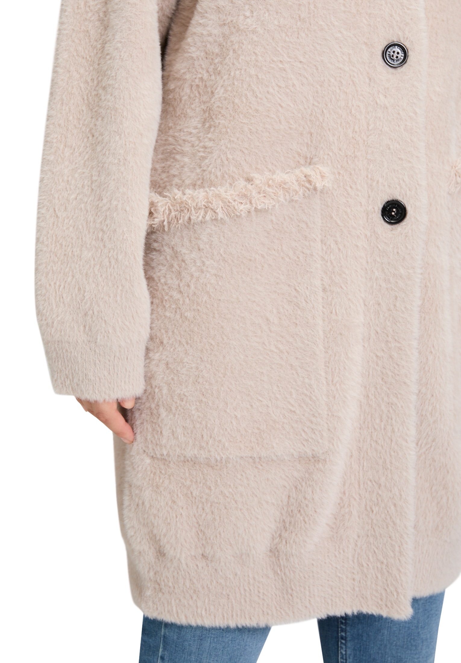 Amber & June Strickjacke »Amber & June Winter-Strickjacke mit aufgesetzter Brusttasche«