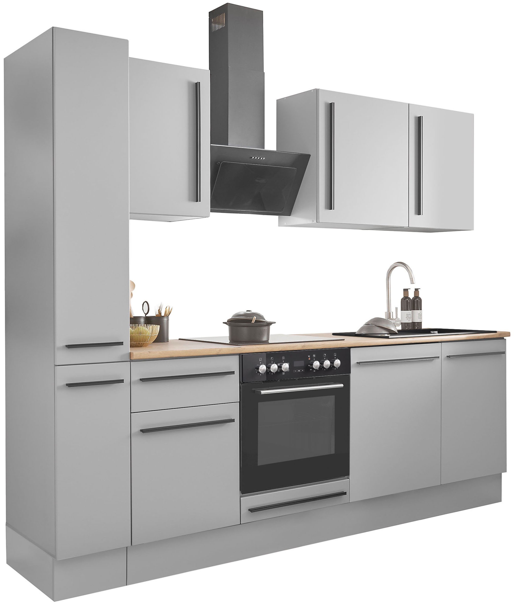 BASIC by Balculina Winkelküche »Denver, Küche BxHxT 250 x 211 x 60«, Breite 250 cm, wahlweise mit E-Geräten und Induktion