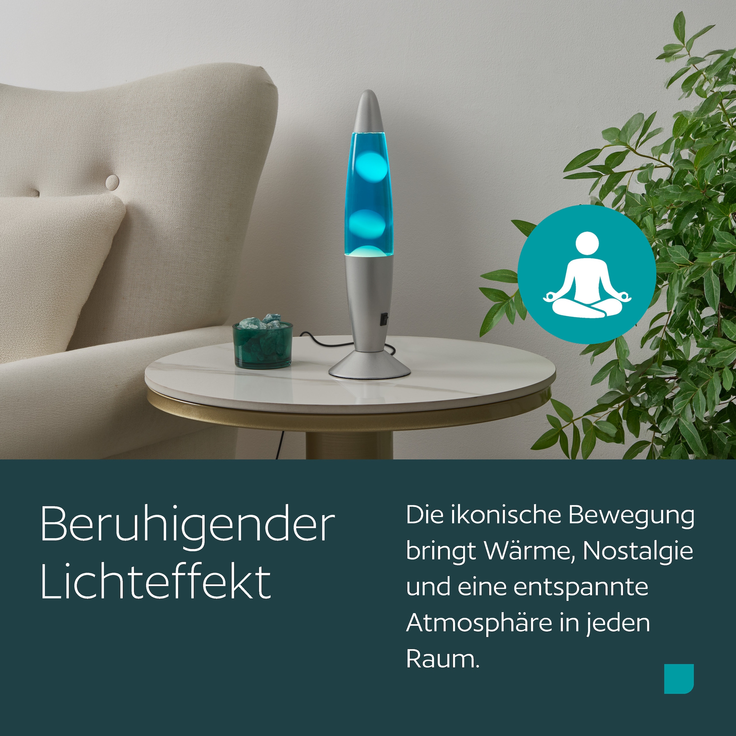 EGLO LED Tischleuchte »LAVA« LED-Modul 1 Stk. LED Lavalampe Lava, Deko Lampe Wassersäule, Retro Lavaleuchte