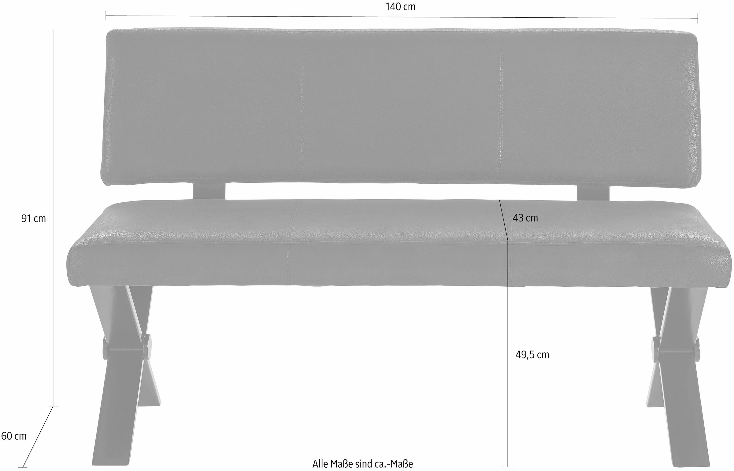 Homexperts Sitzbank »Colt«, Rückenlehne, Breite 140 oder 160 cm, Microfaserbezug in Vintage-Optik