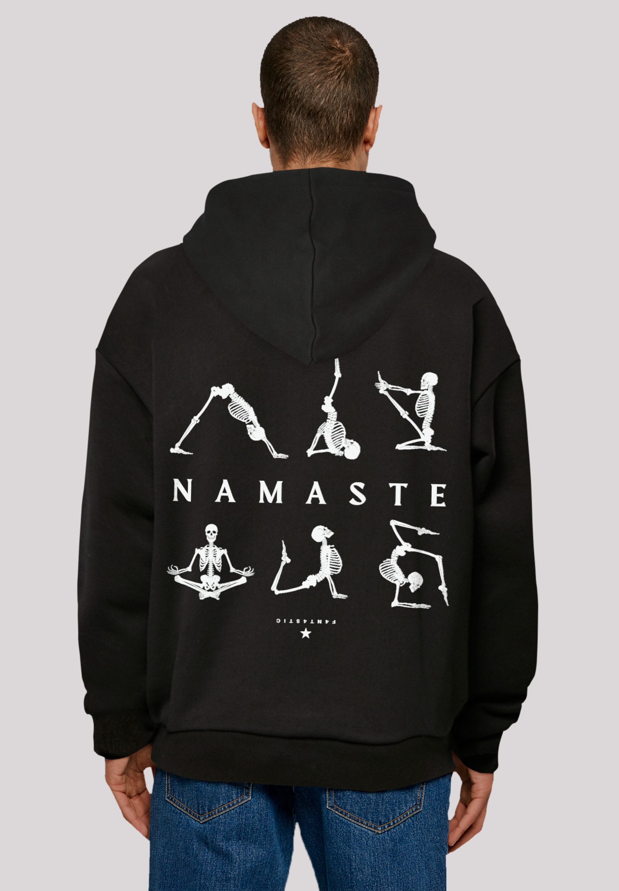 F4NT4STIC Kapuzenpullover "Namaste Yoga Skelett Halloween", Print