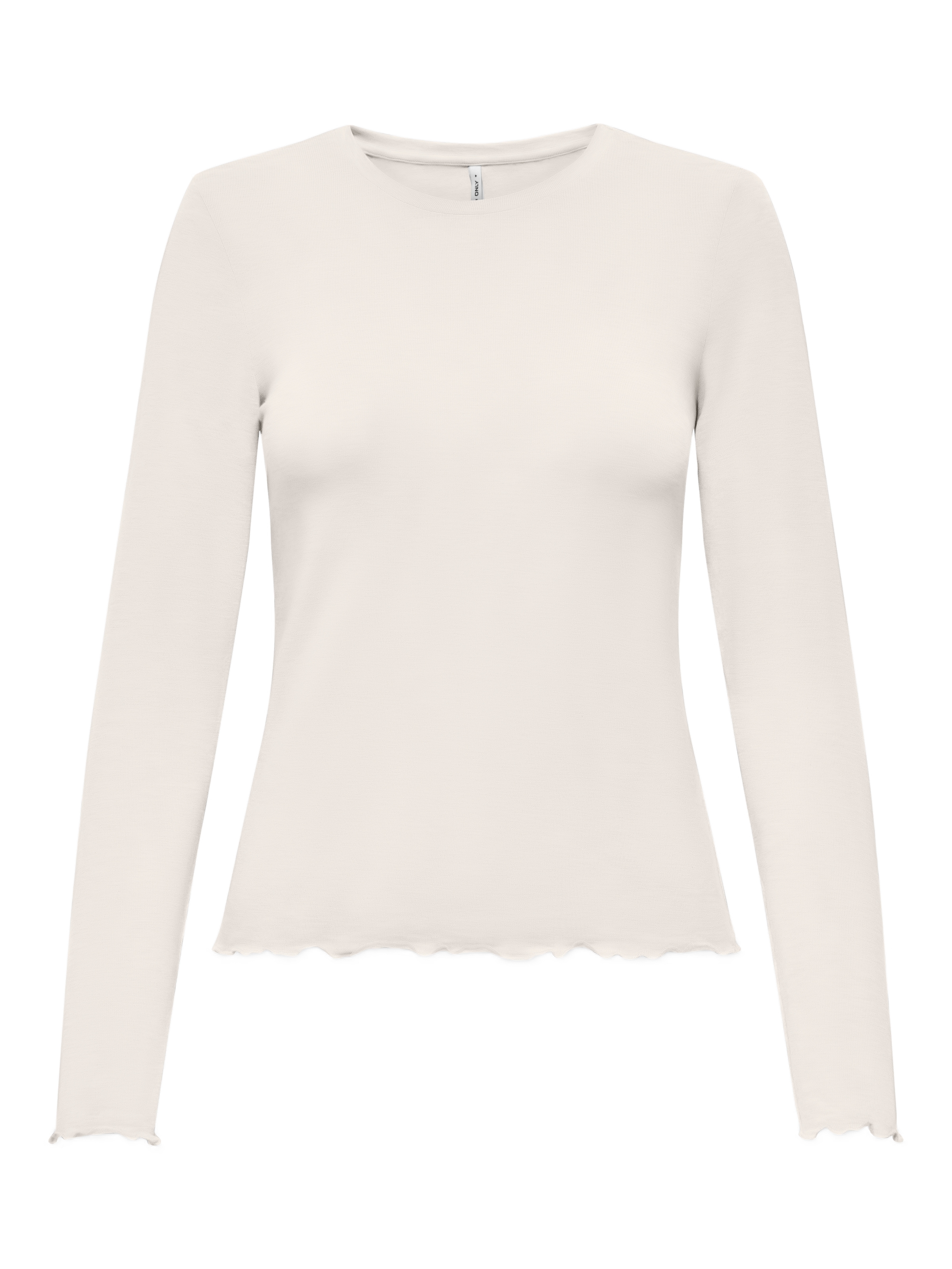 ONLY Langarmshirt »ONLVIRRO O NECK L/S TOP BOX JRS« Materialmix, regular fit