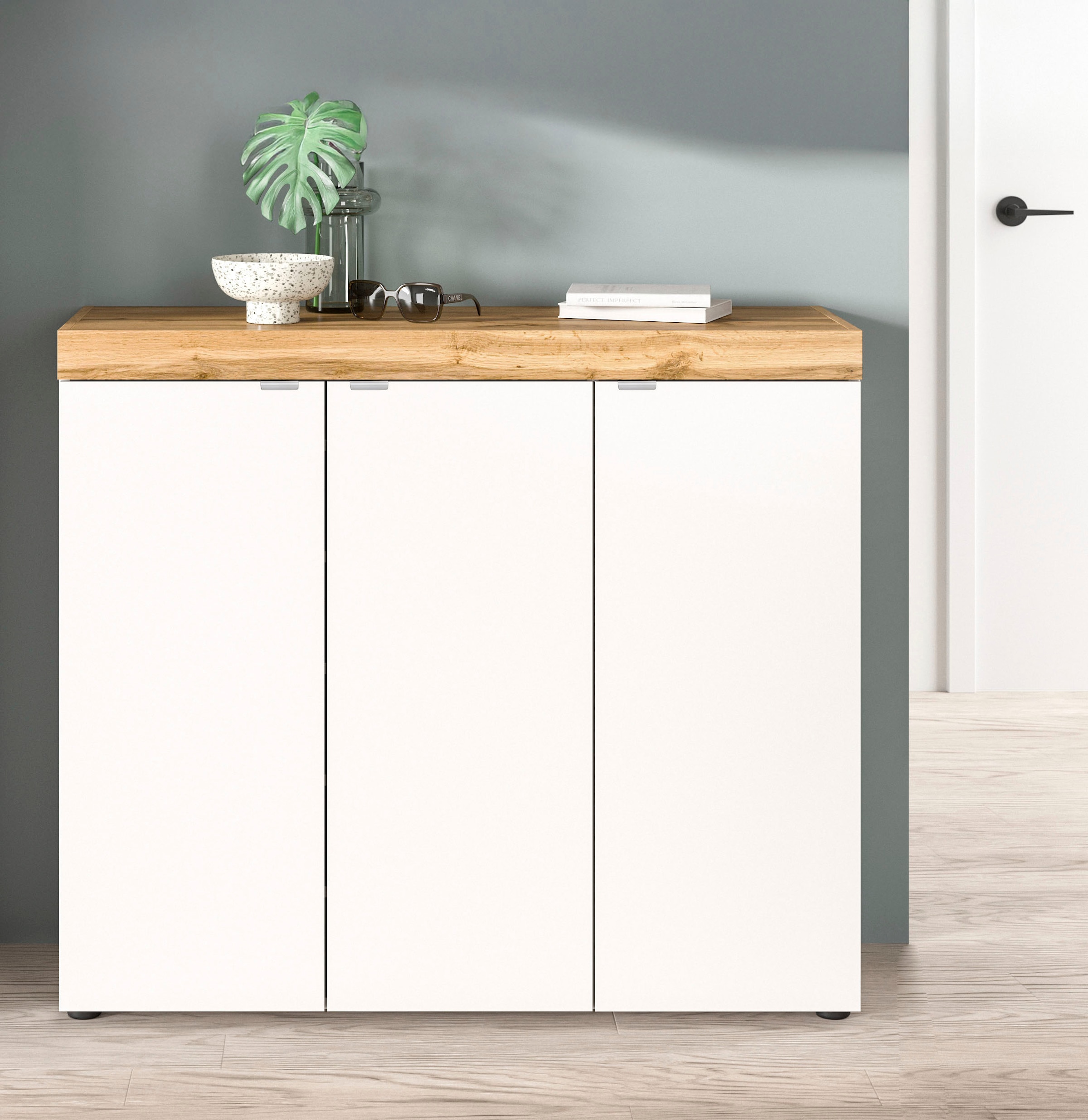 OTTO home Schuhschrank »MAMBO II, Breite 115 cm, 3 Türen, 10 Einlegeböden« 1 Stk. tlg. Schuhschrank, Schuhkommode, Flur, Diele