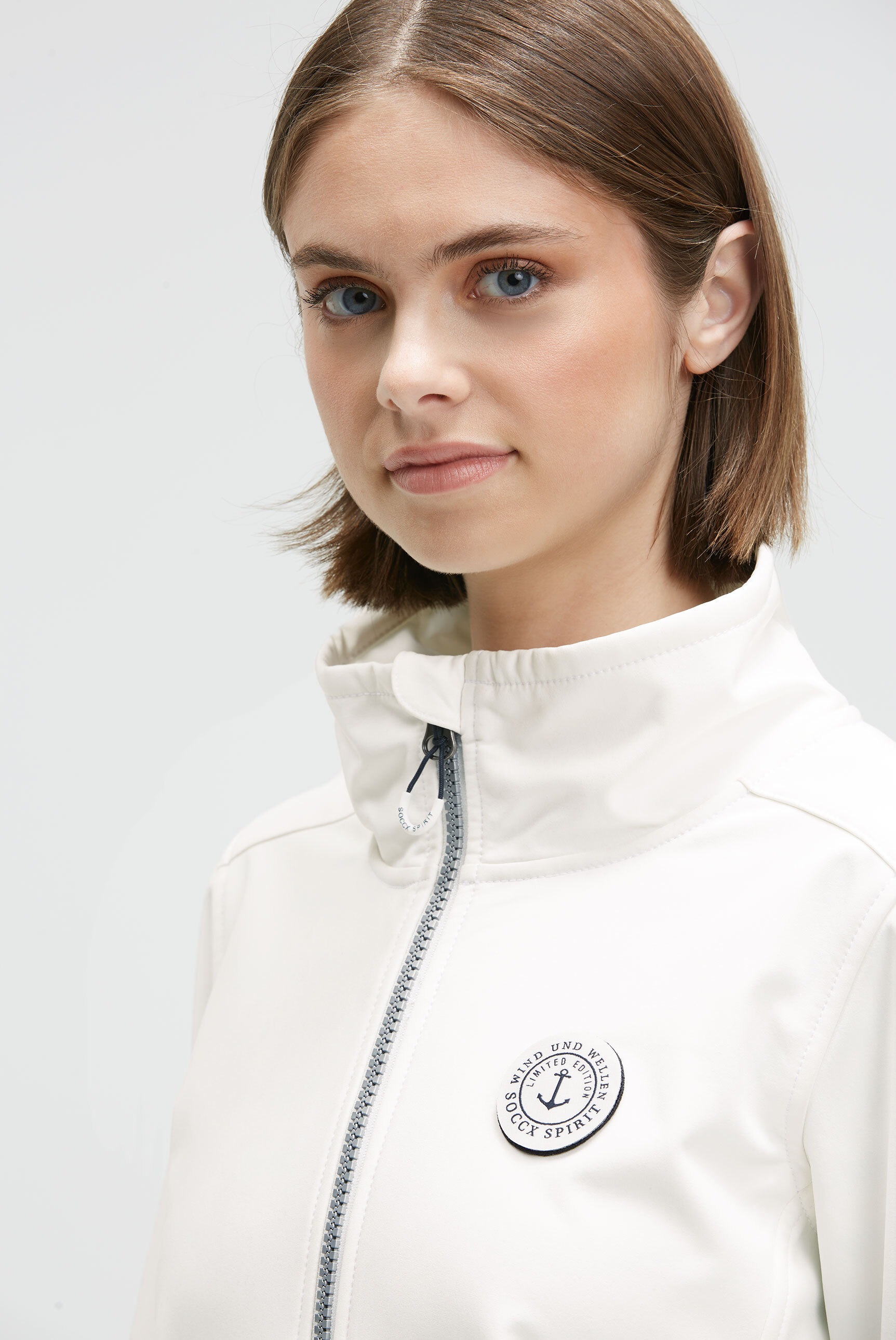 Softshelljacke SOCCX, Damen, Gr. 3XL, weiß, Softshell, Material Oberstoff Außenseite: 92% Polyester, 8% Elasthan, Material Oberstoff Innenseite: 100% Polyester, bedruckt, bestickt, slim fit normal, eingesetzt gerader Abschluss, Jacken Softshelljacke, mit  3