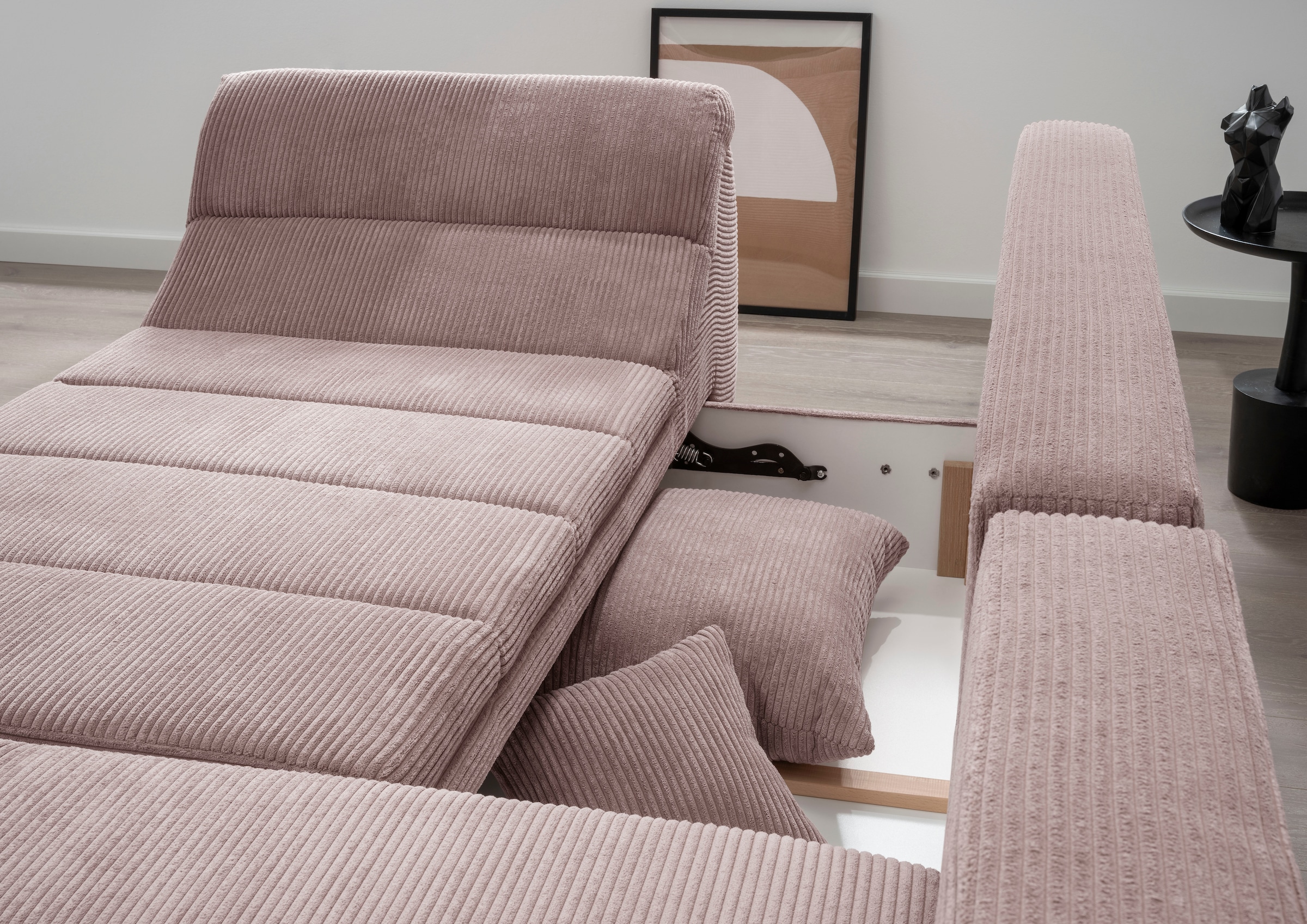 INOSIGN Ecksofa »Imola elegant und bequem, aktuelle Steppung im Sitz, L-Form«, wahlweise mit Bettfunktion