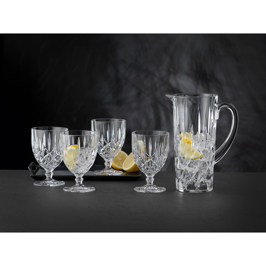 Nachtmann Gläser-Set »Noblesse«, (Set, 5 tlg., Krug: 1190 ml, Ø 12,6cm, H: 23,2 cm; Kelchglas: 350ml, Ø 9cm, H:14cm), 5-teilig, Höhe: Krug 23,2cm, Kelchglas 14cm