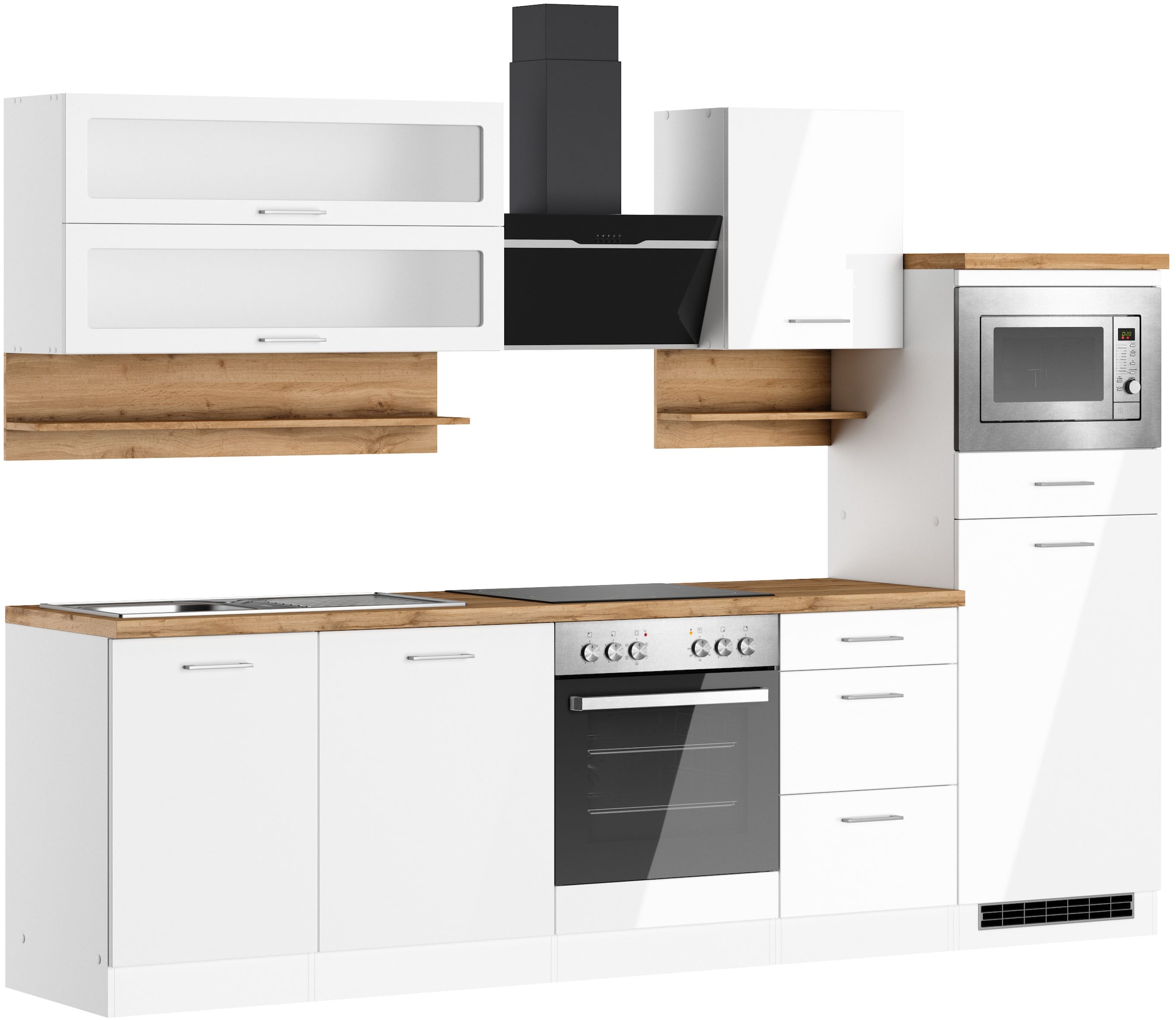 KOCHSTATION Küchenzeile "KS-Milan", 280 cm breit, robuste Metallauszüge, vi günstig online kaufen