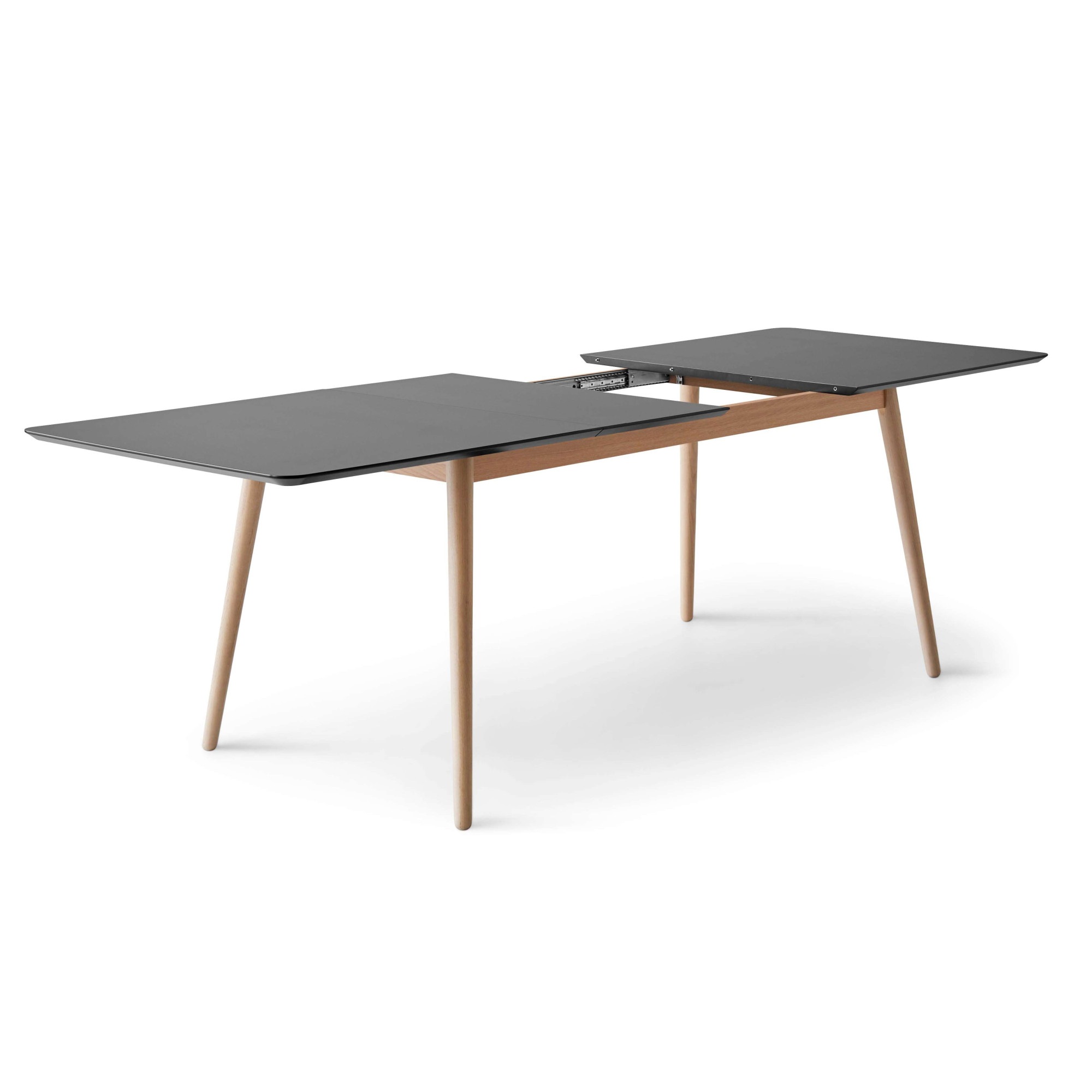Hammel Furniture Esstisch »Meza Designtisch mit Auszugsfunktion und 2 Einlegeplatten«, abgerundete Tischplatte MDF, Massivholzgestell, in zwei Breiten