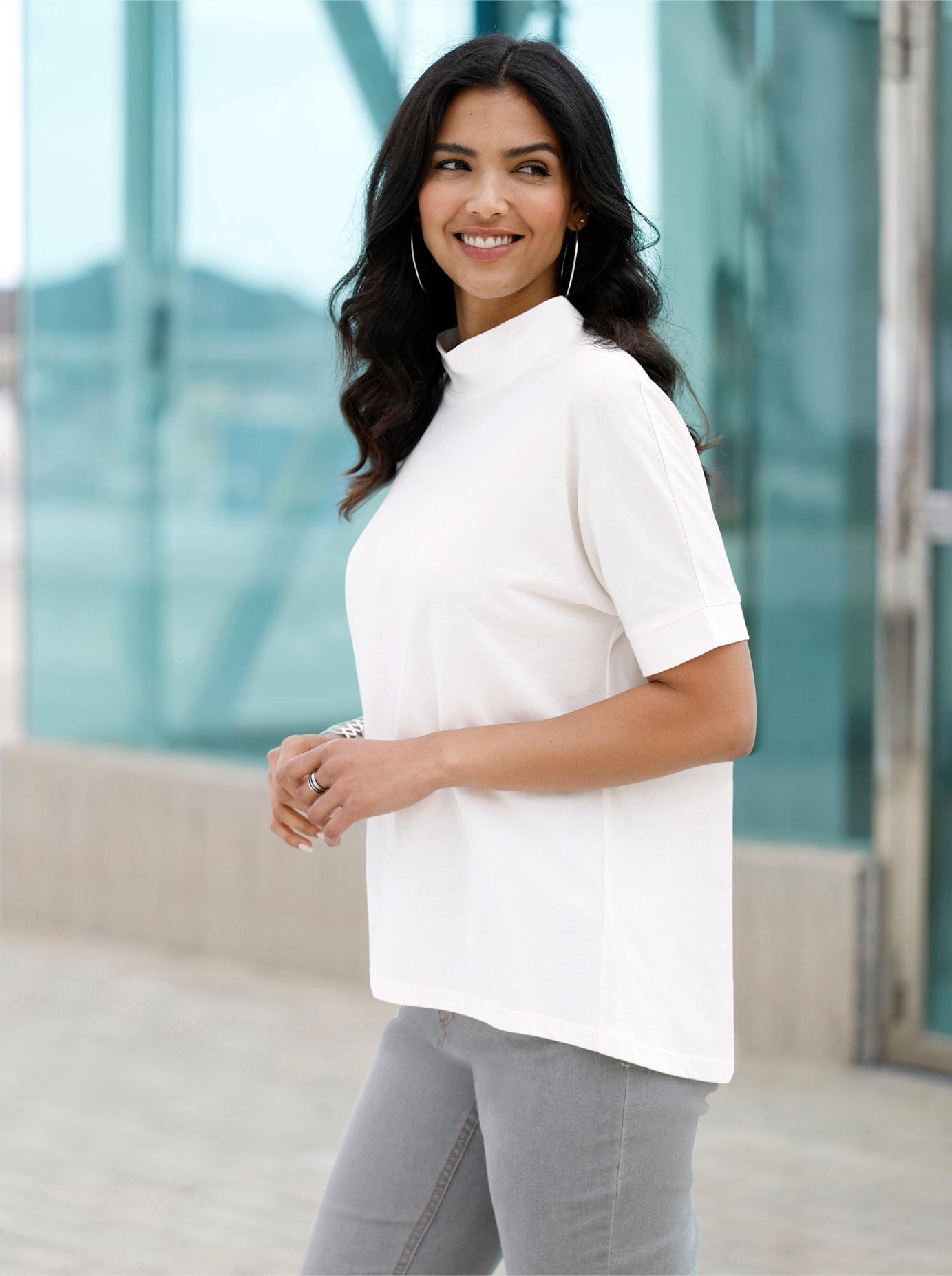 Classic Basics Stehkragenshirt "Kurzarm-Shirt", 1 Stk. günstig online kaufen