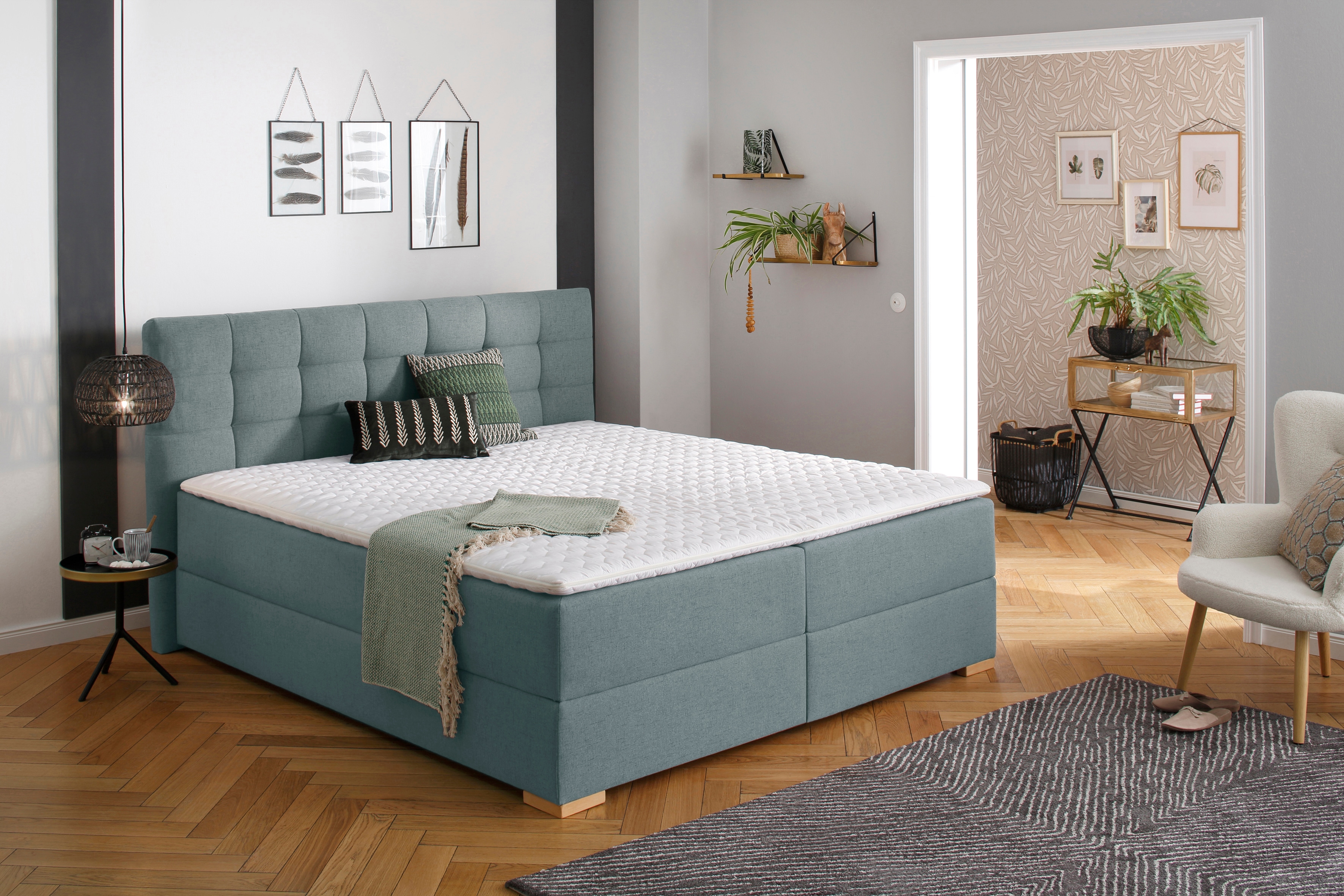 Home affaire Boxbett "Olivet mit Bettkasten" in 4 Farben, 4 Breiten, 2 Matratzenarten, auch in Überlänge 220 cm