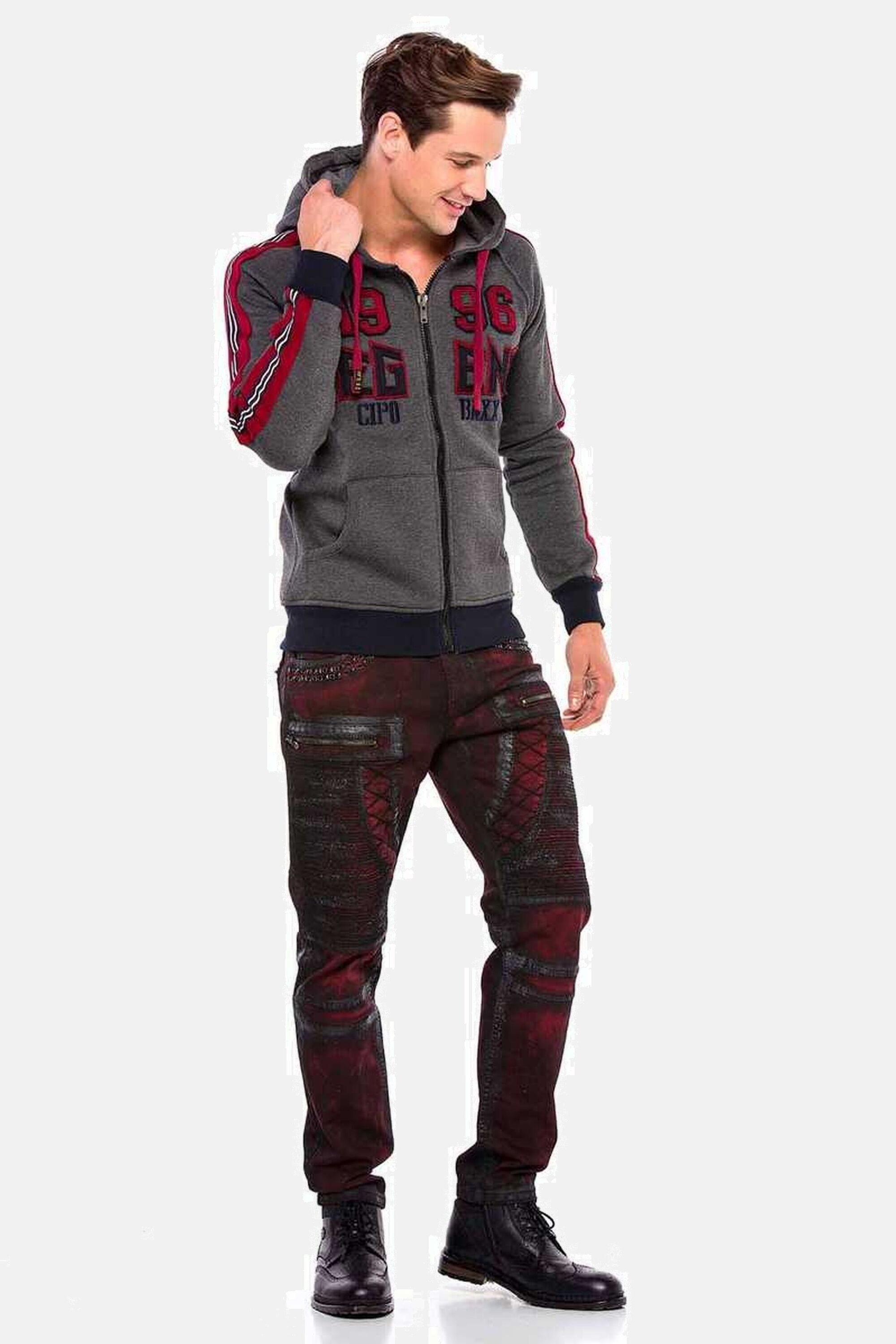 Cipo & Baxx Sweatjacke »Sweatjacke«, Mit lässiger Kapuze, CL357