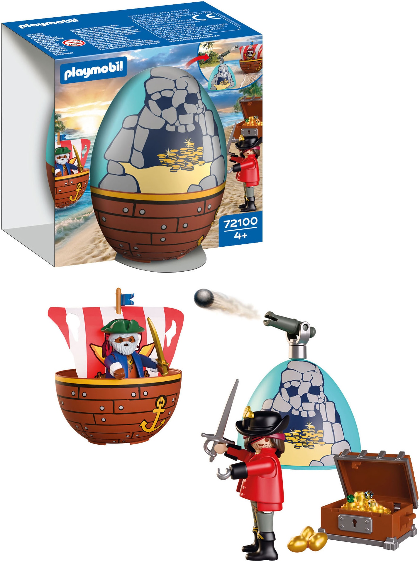Playmobil® Konstruktions-Spielset »Spiel-Ei: Piraten (72100), Pirates«