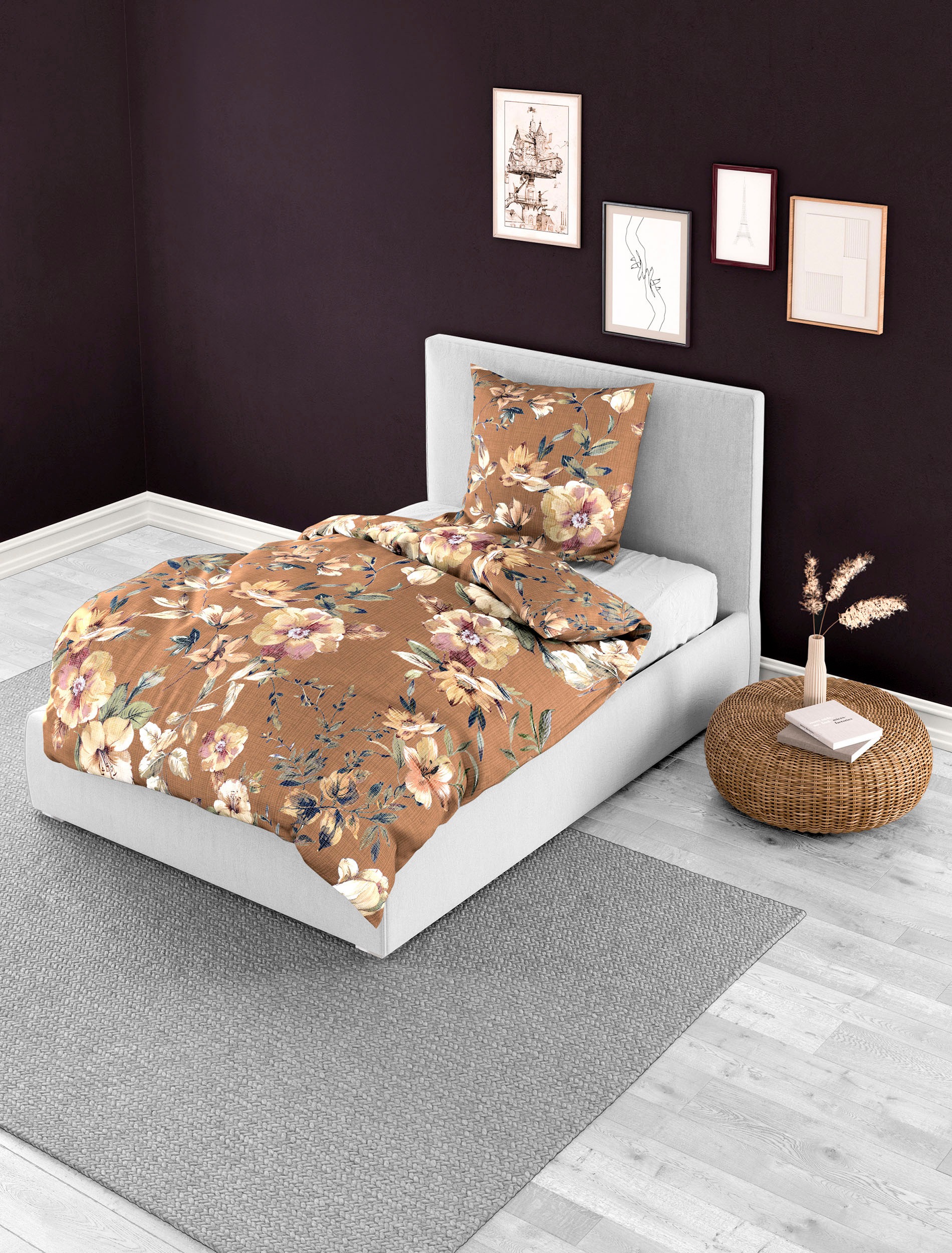 BIERBAUM Bettwäsche "5280" 2 Stk. Mako-Satin, 100 % Baumwolle, pflegeleicht günstig online kaufen