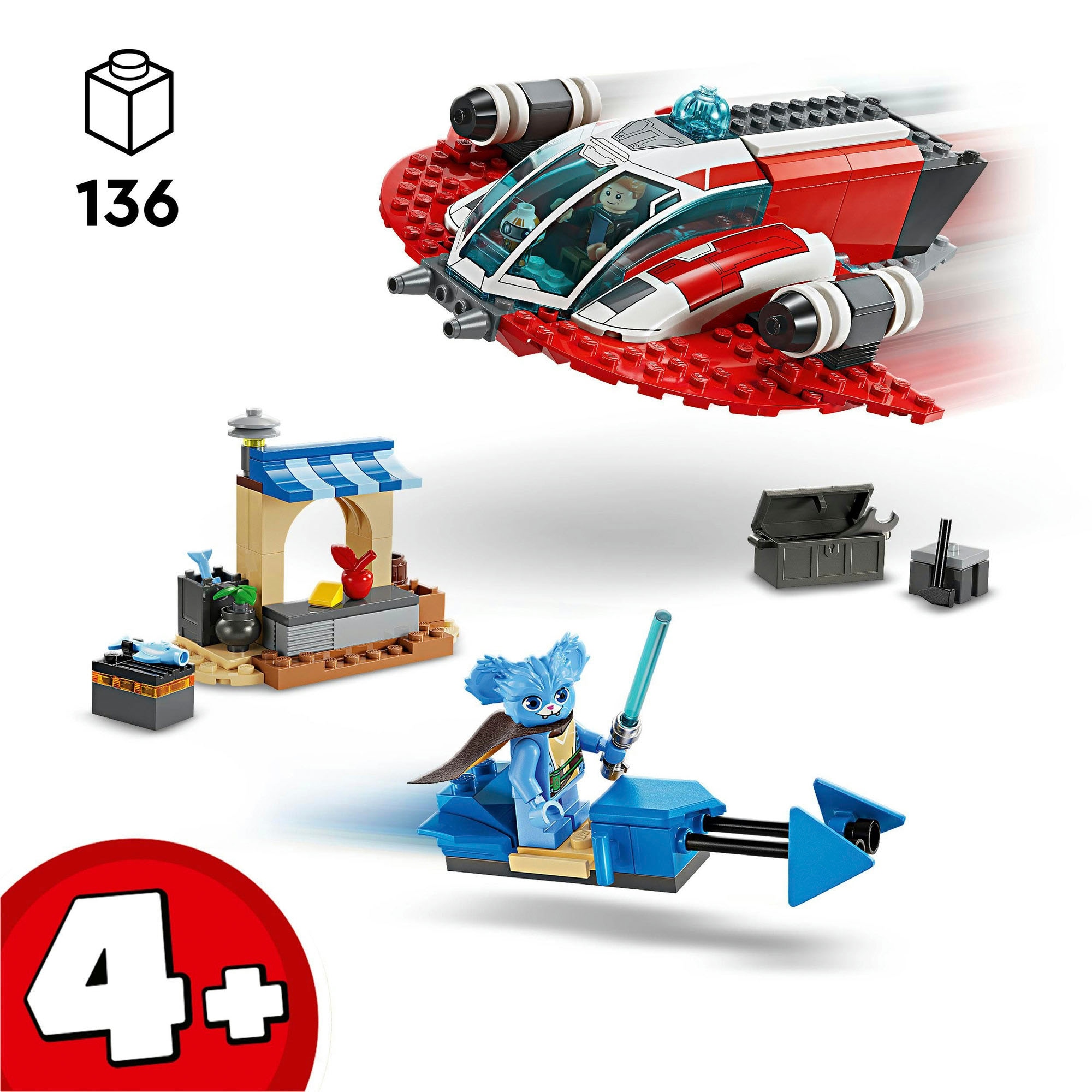 LEGO® Konstruktionsspielsteine »Der Crimson Firehawk™ (75384), LEGO Star Wars™«, (136 St.), Made in Europe