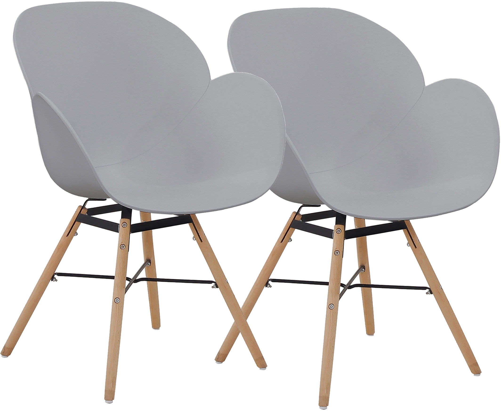 Kayoom 4-Fußstuhl »Stuhl Amalia 110 2er-Set, praktisches Set, bequemer Kunststoffstuhl«, (Set), 2 St., pflegeleicht, abwaschbar, in einem Stück spritzgegossene Sitzfläche