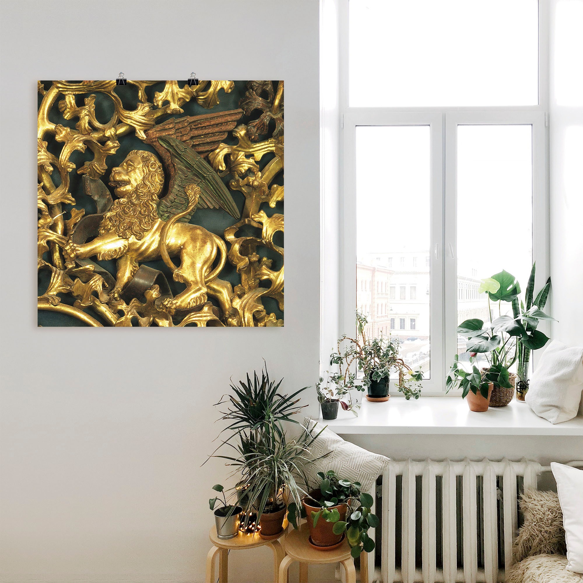 Artland Wandbild »Isenheimer Altar, Detail: Löwe«, Wildtiere, (1 St.), als Leinwandbild, Wandaufkleber oder Poster in versch. Größen