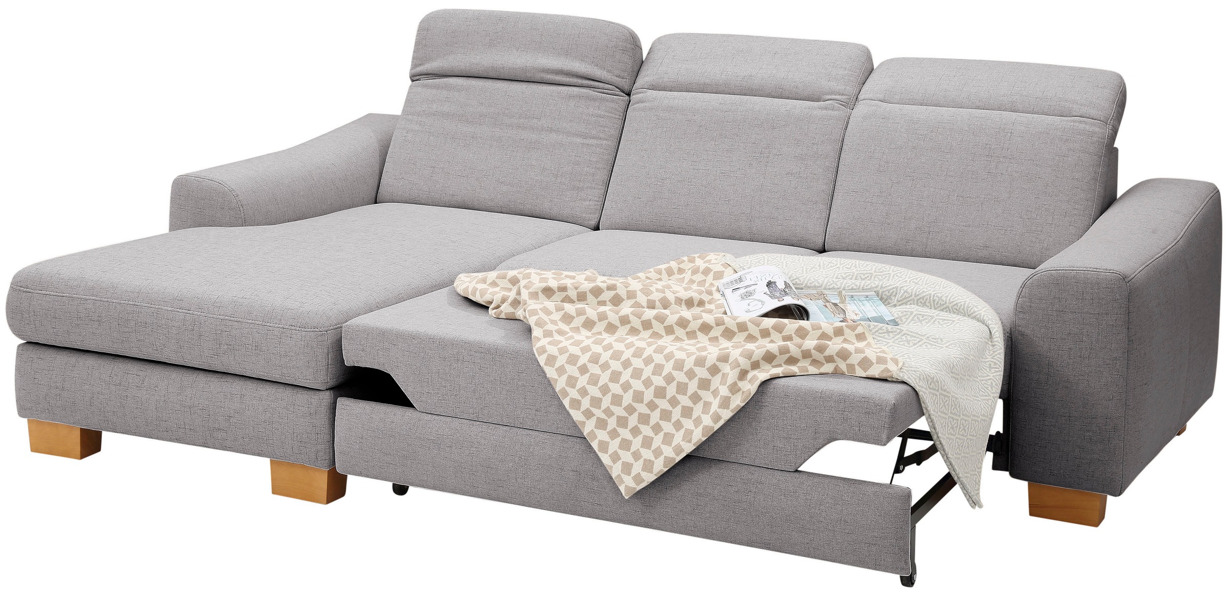Home affaire Ecksofa »Dundee L-Form«, wahlweise mit Kopfteilverstellung und zusätzlich mit Bettfunktion