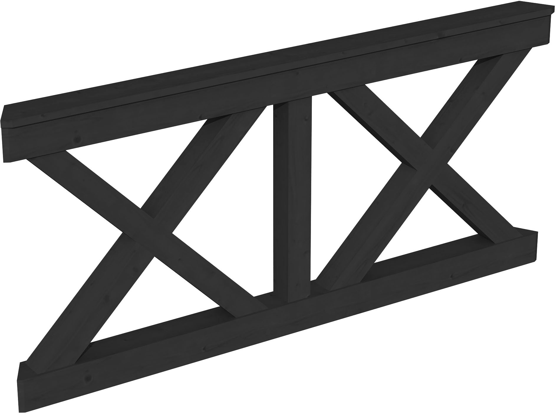 Brüstungsgeländer SKANHOLZ, H:84cm L:180cmanthrazit, Geländer, "Andreaskreuz"