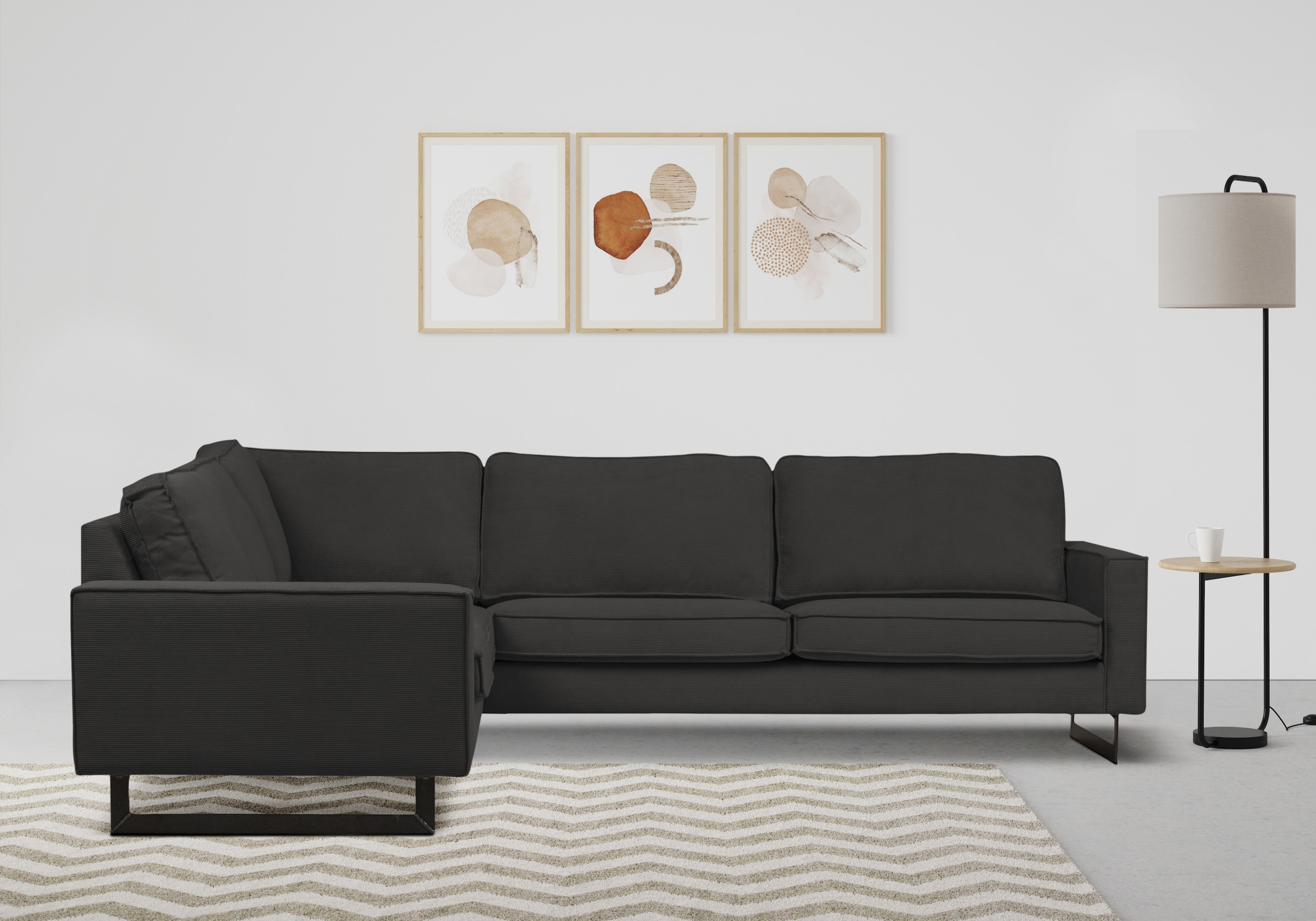 Places of Style Ecksofa "Pinto, XXL, 250/290 cm, langer Schenkel, Ottomane" günstig online kaufen