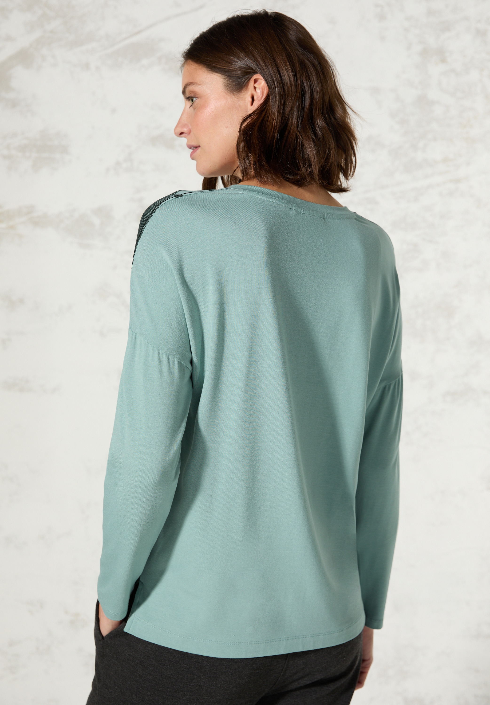 Cecil Langarmshirt, mit V-Ausschnitt