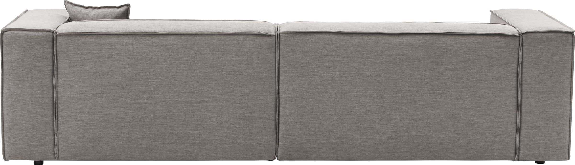 LeGer Home by Lena Gercke Ecksofa »PIARA mit Kedernaht in Cord oder Leinenoptik, moderne Couch in L-Form«, wahlweise Ottomane rechts/links, schwarze Füße, bequemer Sitzkomfort