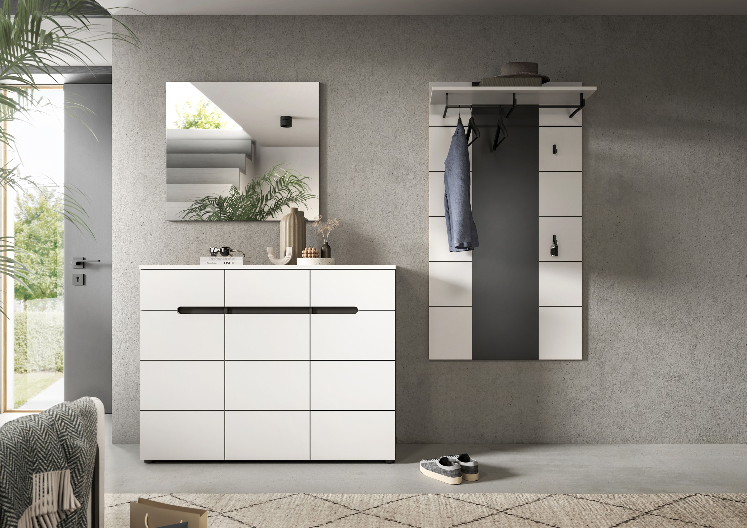 INOSIGN Garderoben-Set, (Set, 3 St.), Rehat, Garderoben-Set 3-tlg., Basalt günstig online kaufen