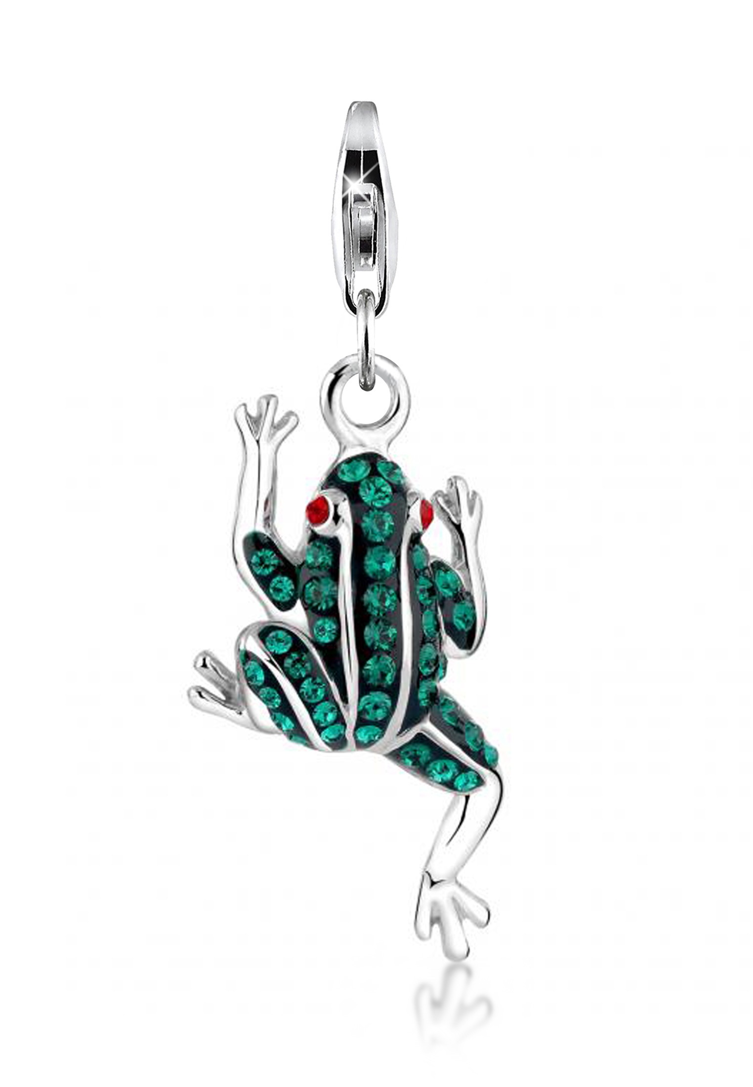 Nenalina Charm-Einhänger »Anhänger Frosch Kristalle 925 Silber«