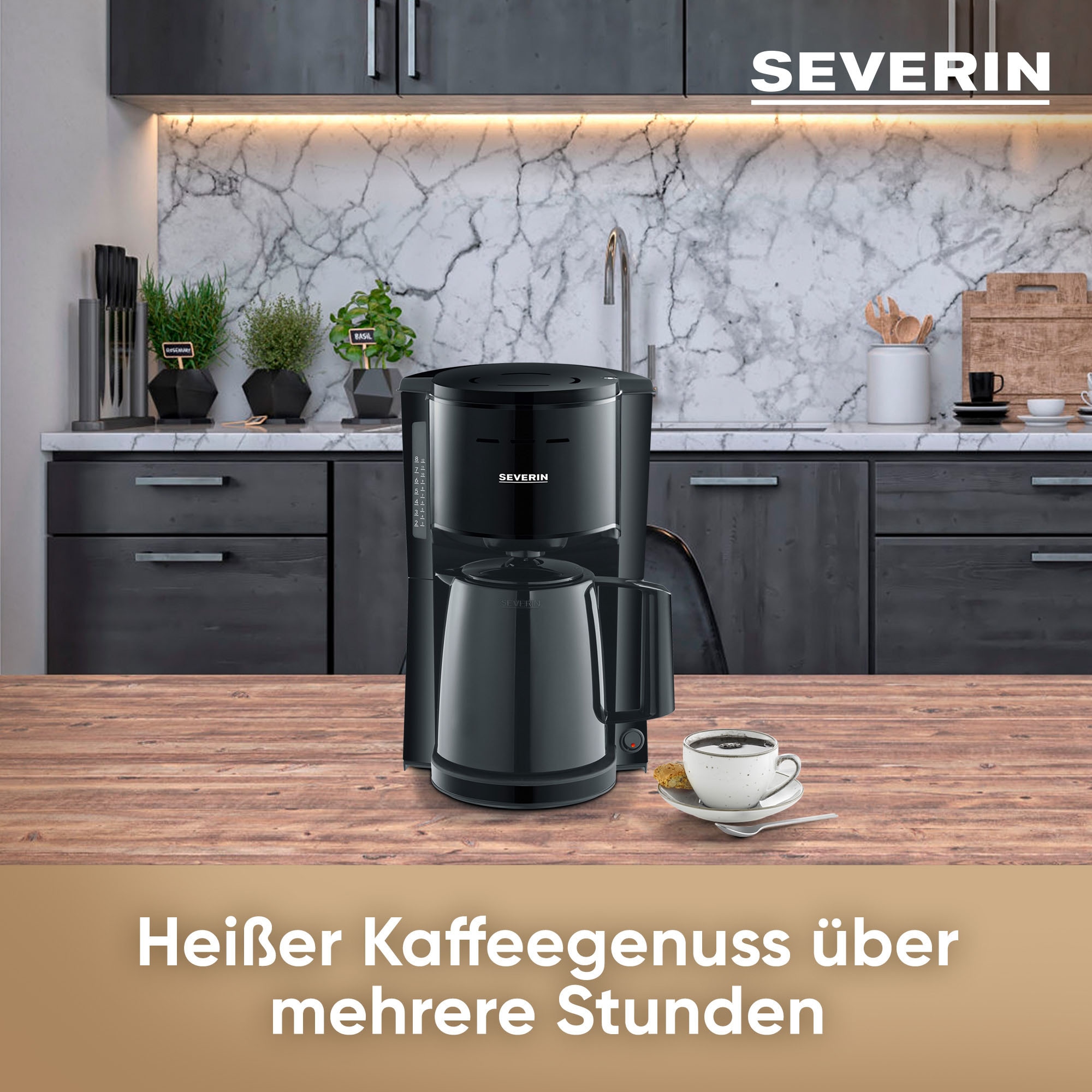 Severin Filterkaffeemaschine »KA 9306« 1 l Kaffeekanne Papierfilter 1x4 Thermokanne mit Durchbrühdeckel