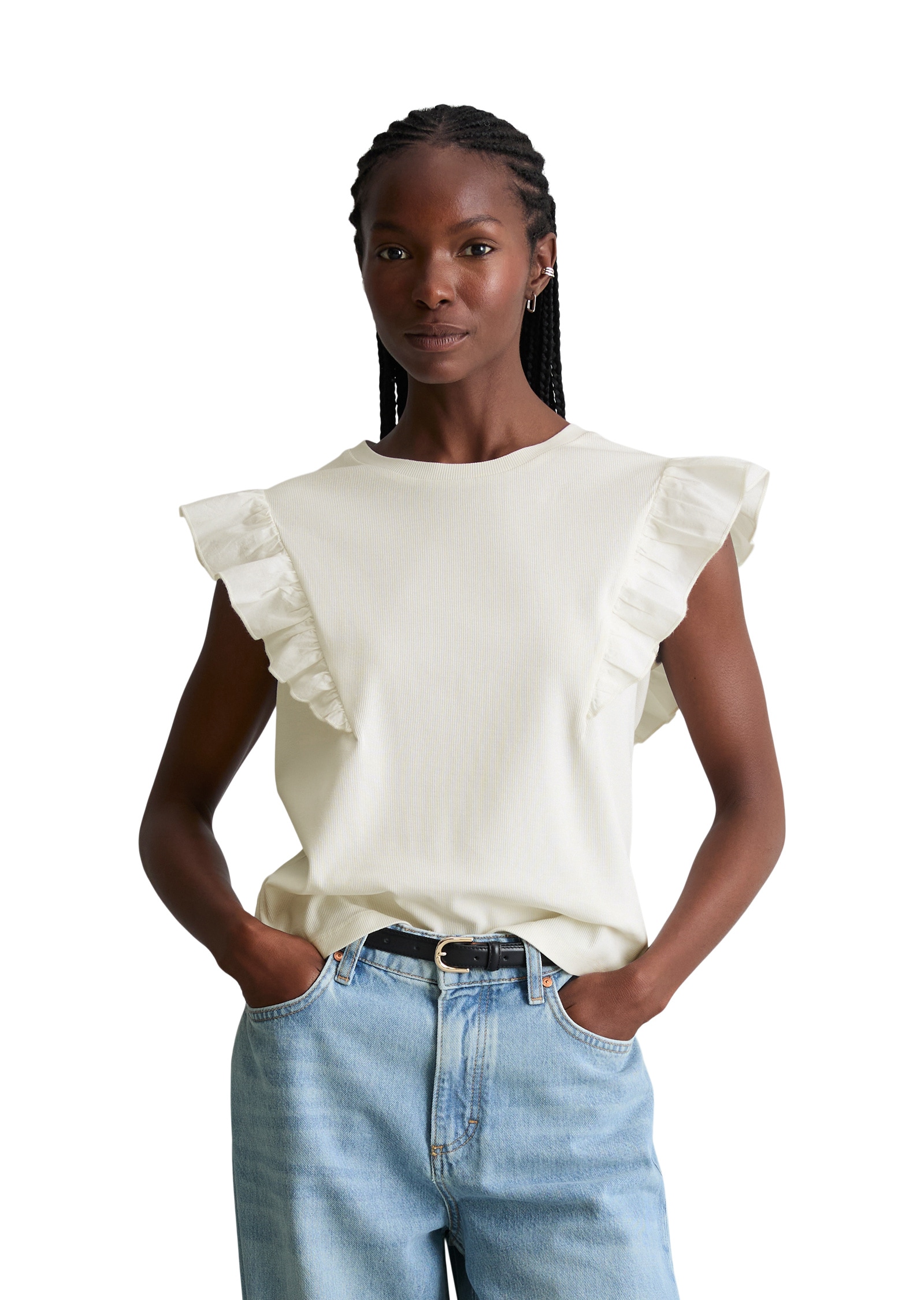 Marc OPolo DENIM T-Shirt "aus weichem Rippjersey"